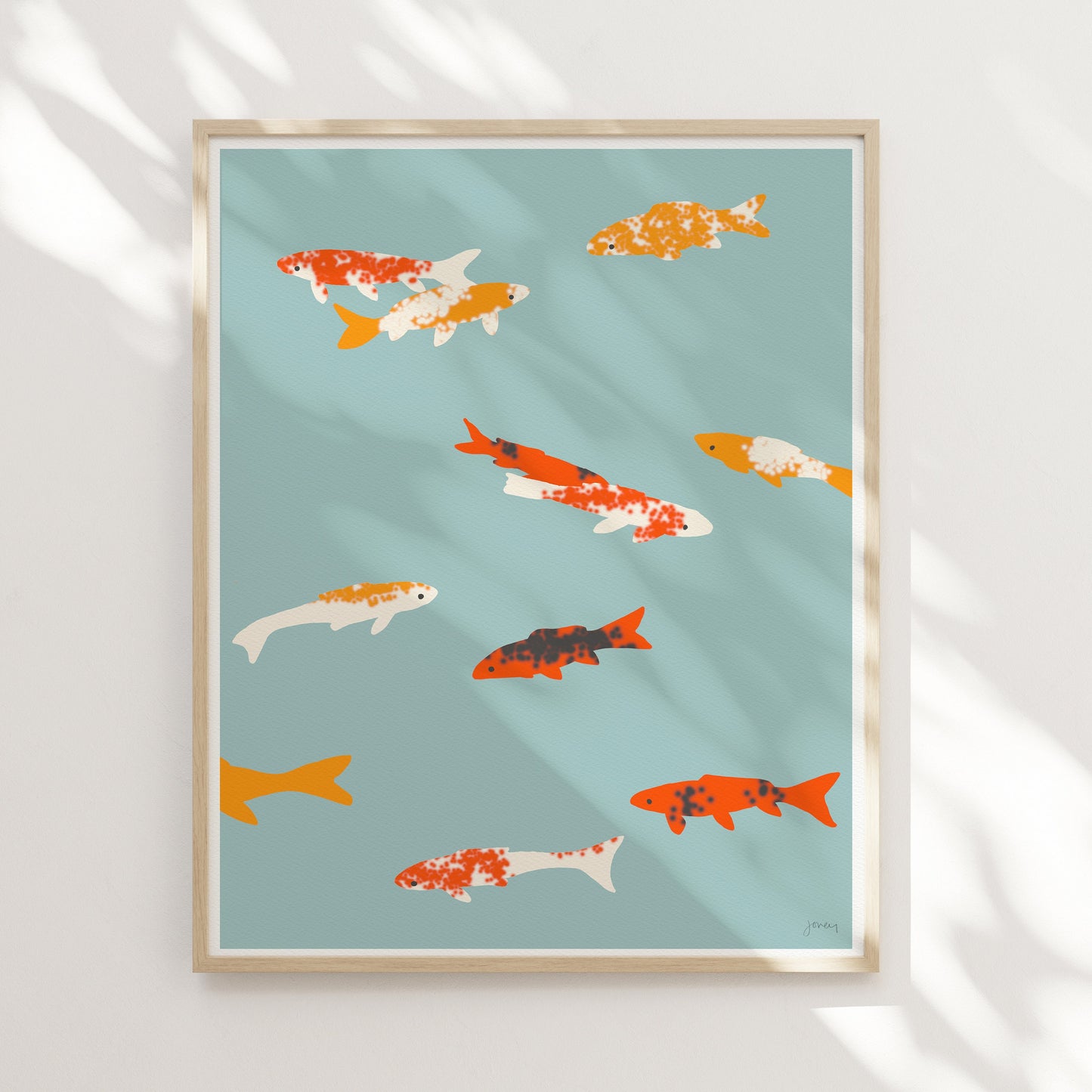 Swimming Koi Art Print - Unframed or Framed - 120111