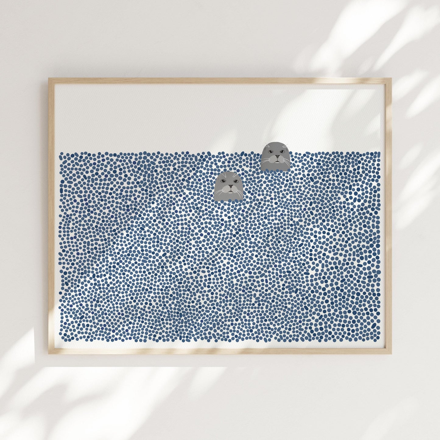 Pair of Harbor Seals Landscape Art Print - Unframed or Framed - 250213