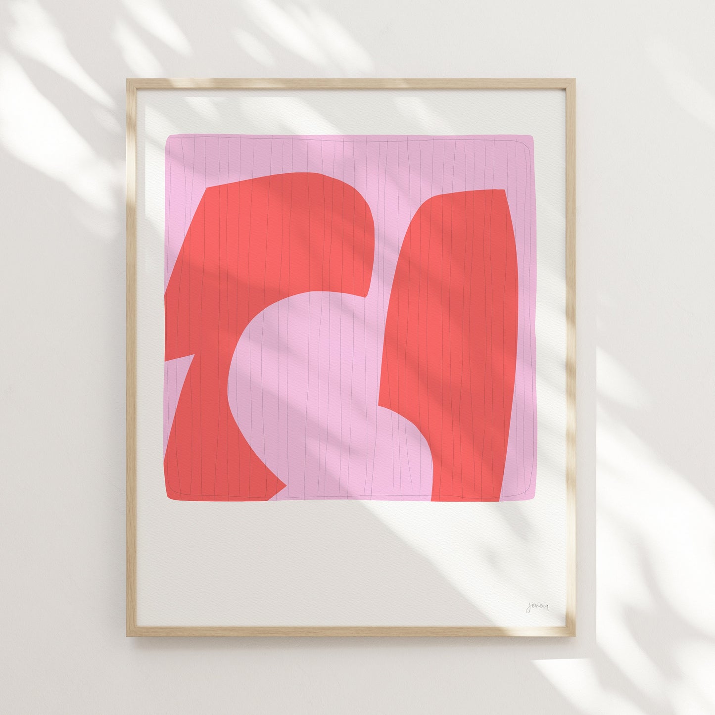 Abstract with Pink and Red Art Print - Unframed or Framed - 190309