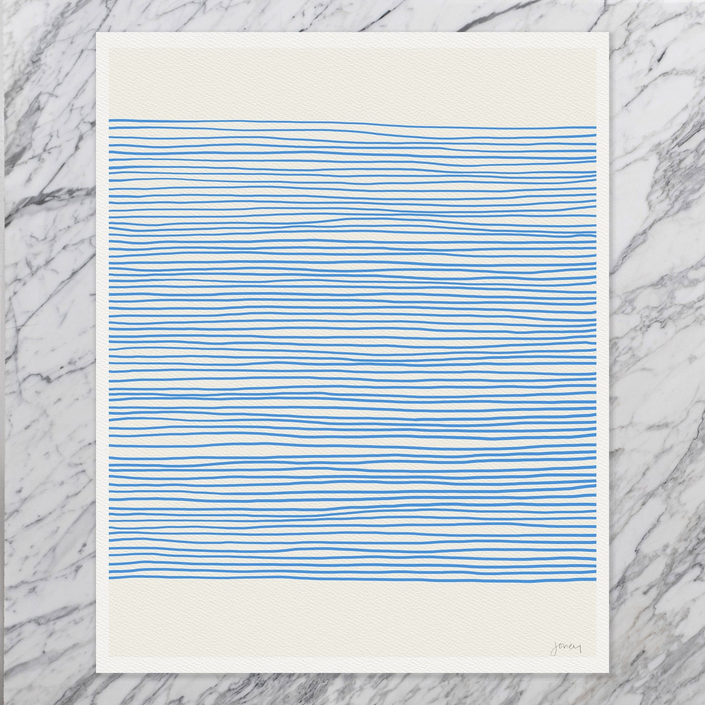 Blue Stripe Abstract Art Print - Unframed or Framed - 120425