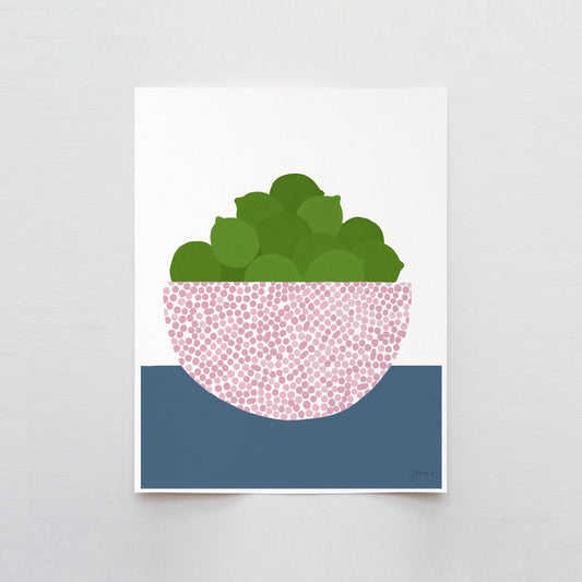 Bowl of Limes Abstract Still Life Art Print - Framed or Unframed - 230409