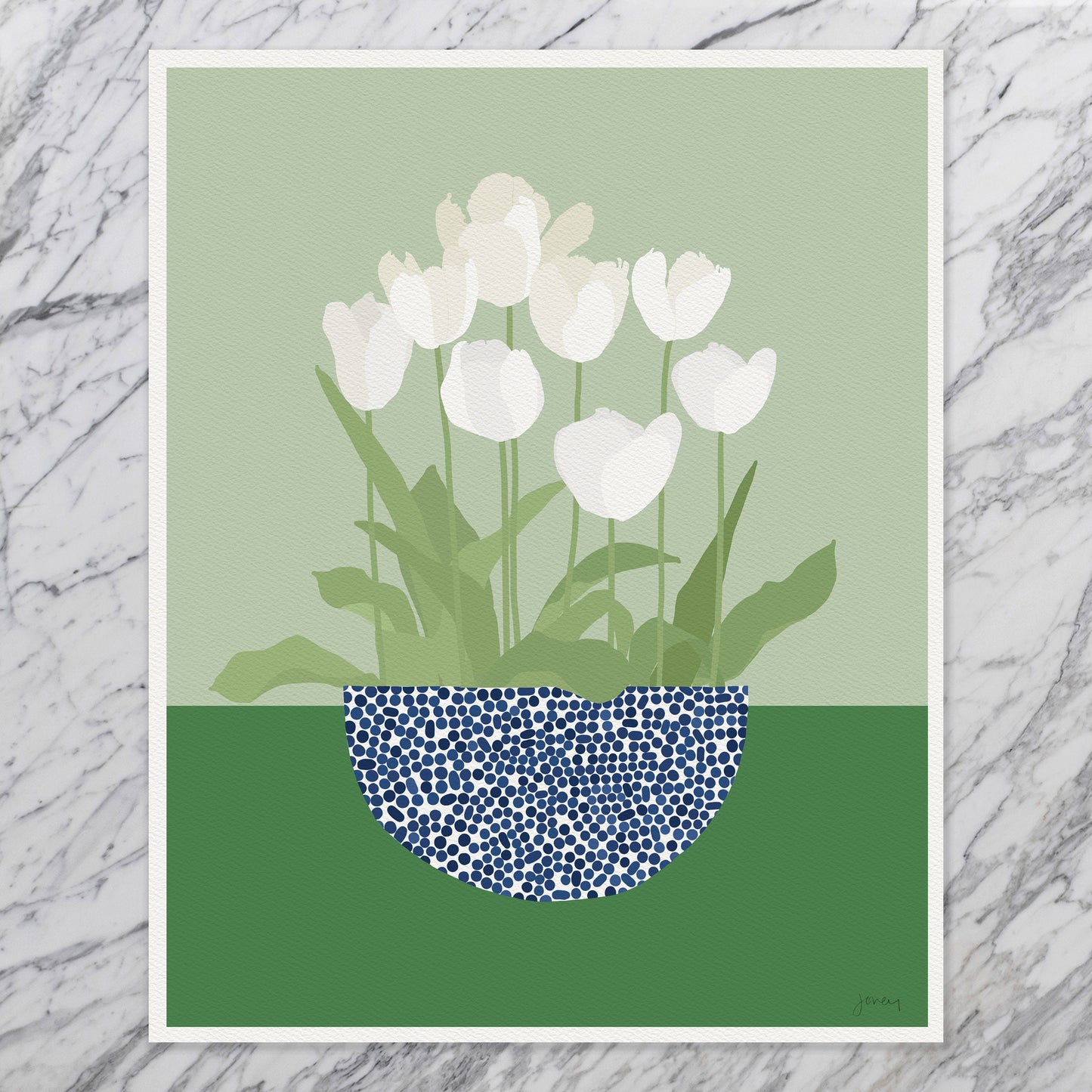White Tulips Art Print - Unframed or Framed - 240512
