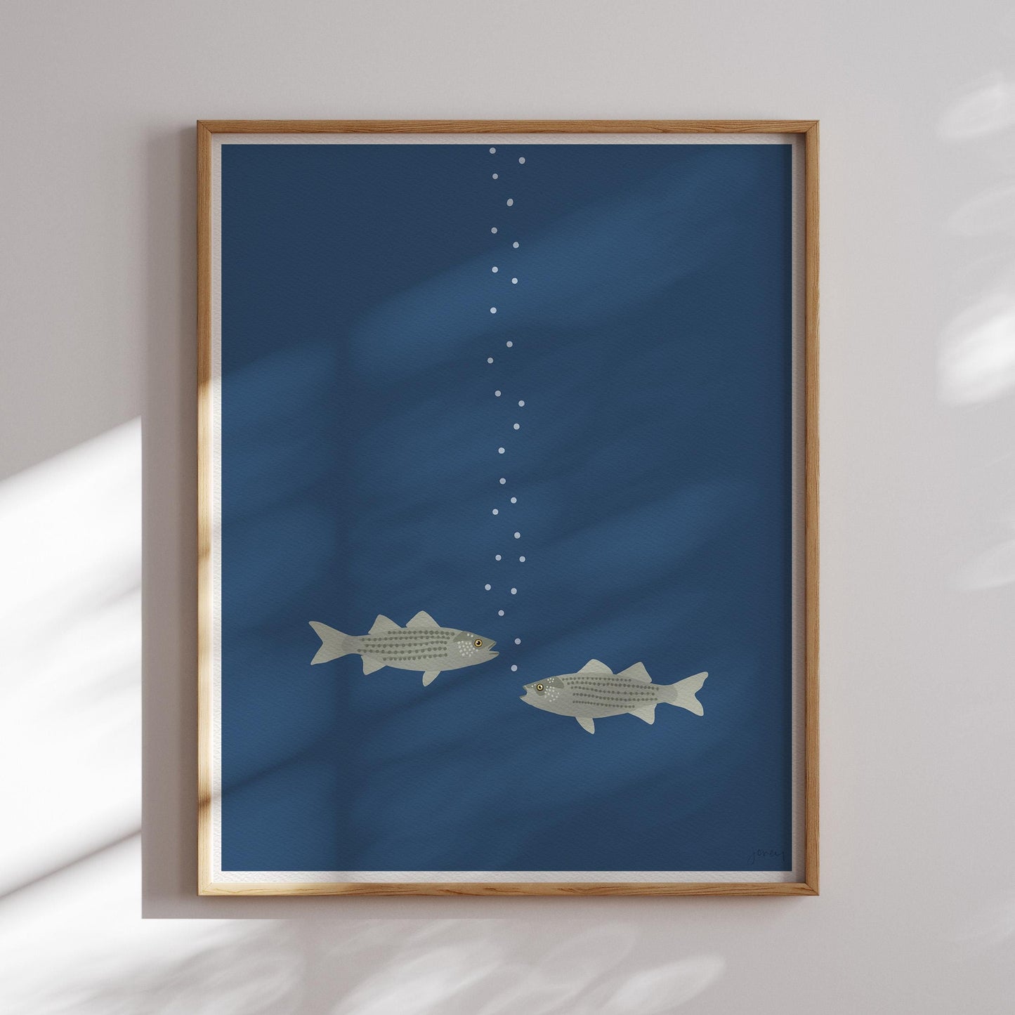 Two Striped Bass Art Print - Unframed or Framed - 241128