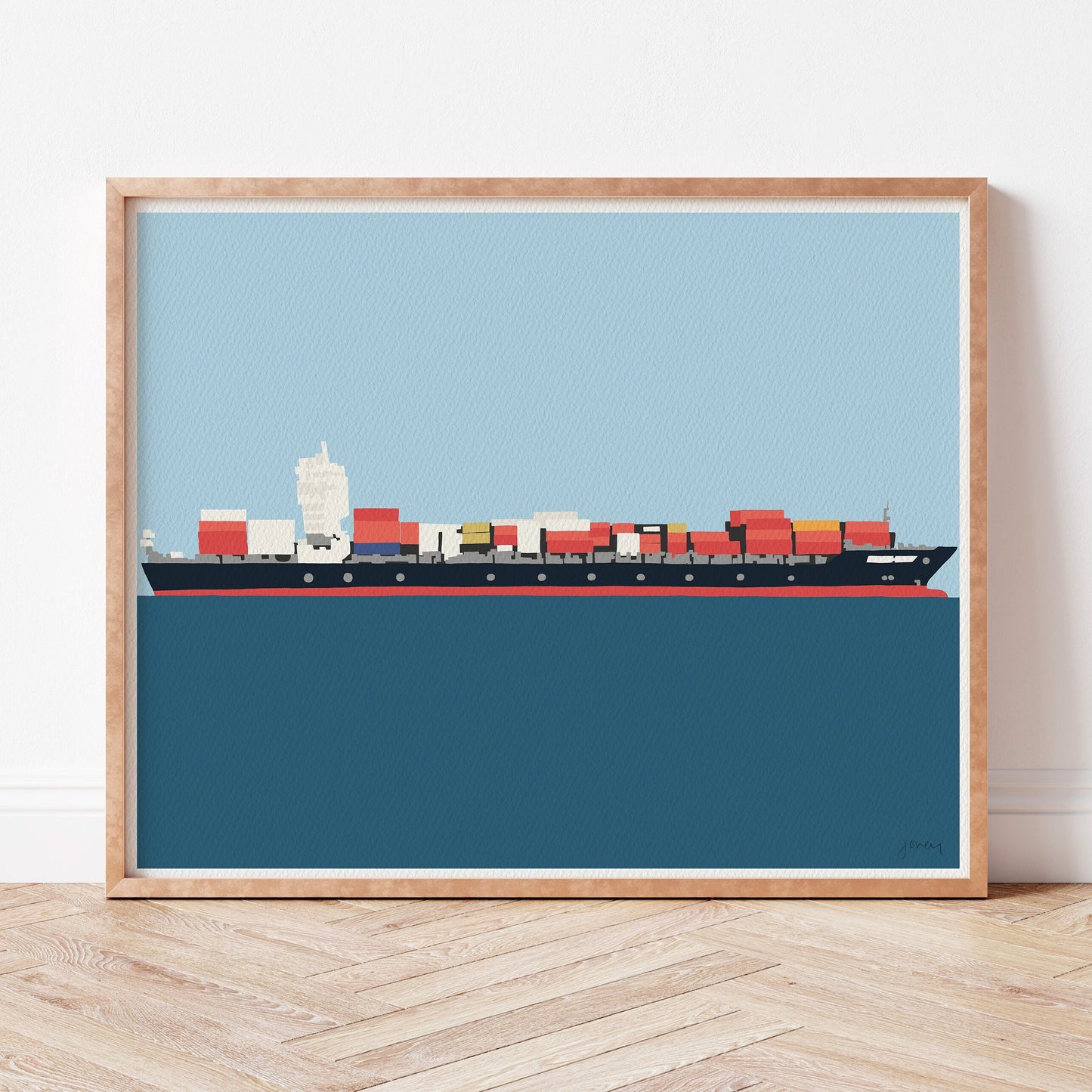 Cargo Ship Art Print - Unframed or Framed - 141125