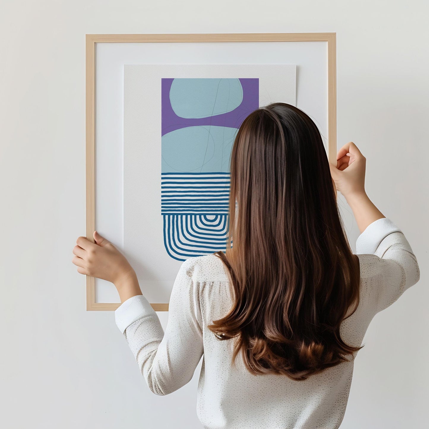 Purple and Blue Abstract Art Print - Unframed or Framed - 180307