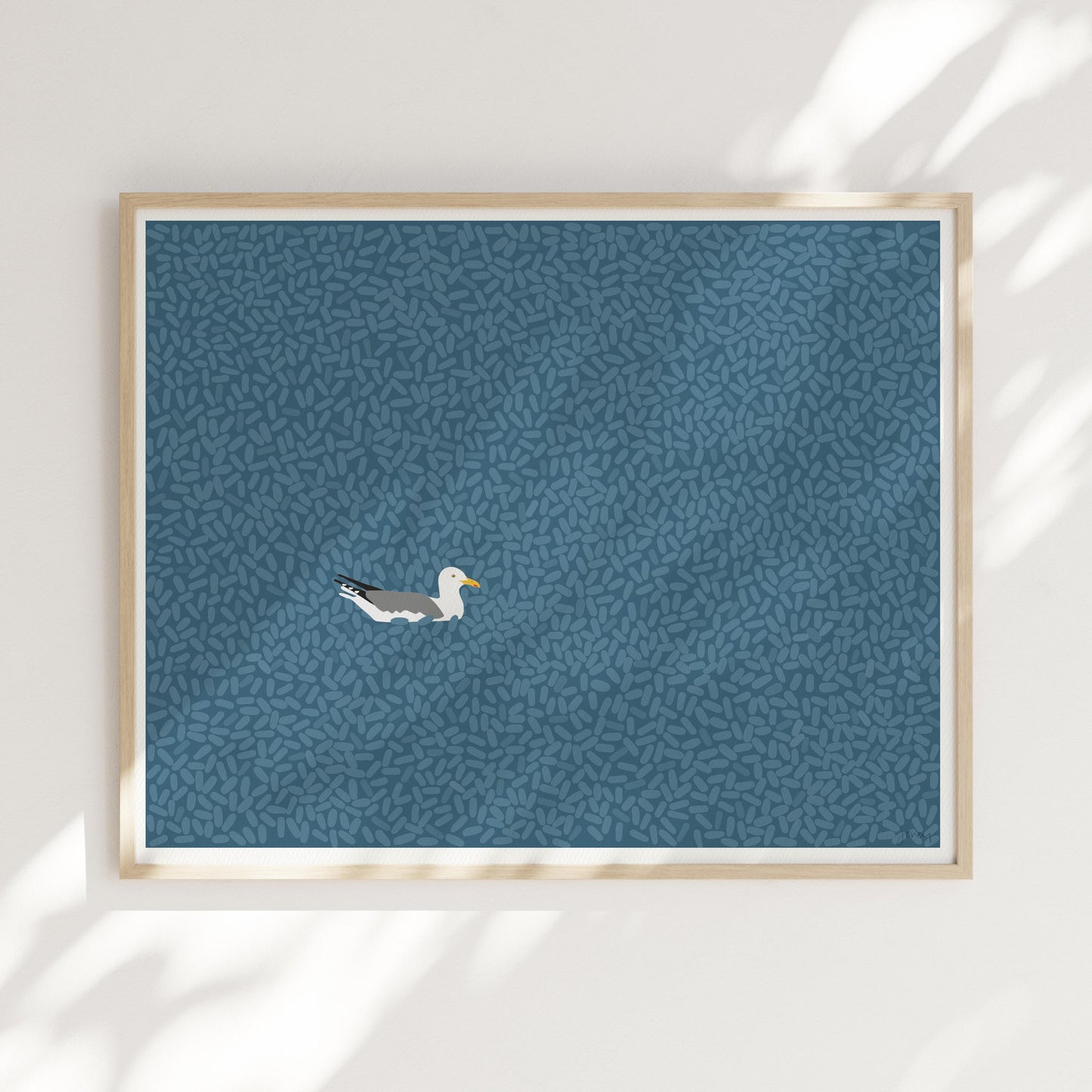Seagull on Windy Water Art Print - Unframed or Framed - 250614