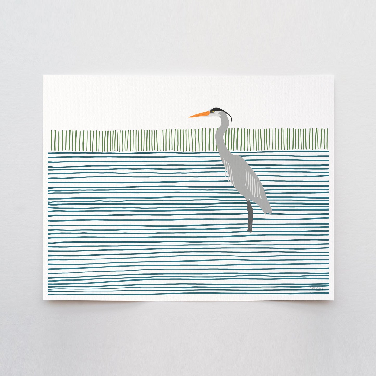 Great Blue Heron Abstract Art Print - Unframed or Framed - 250401