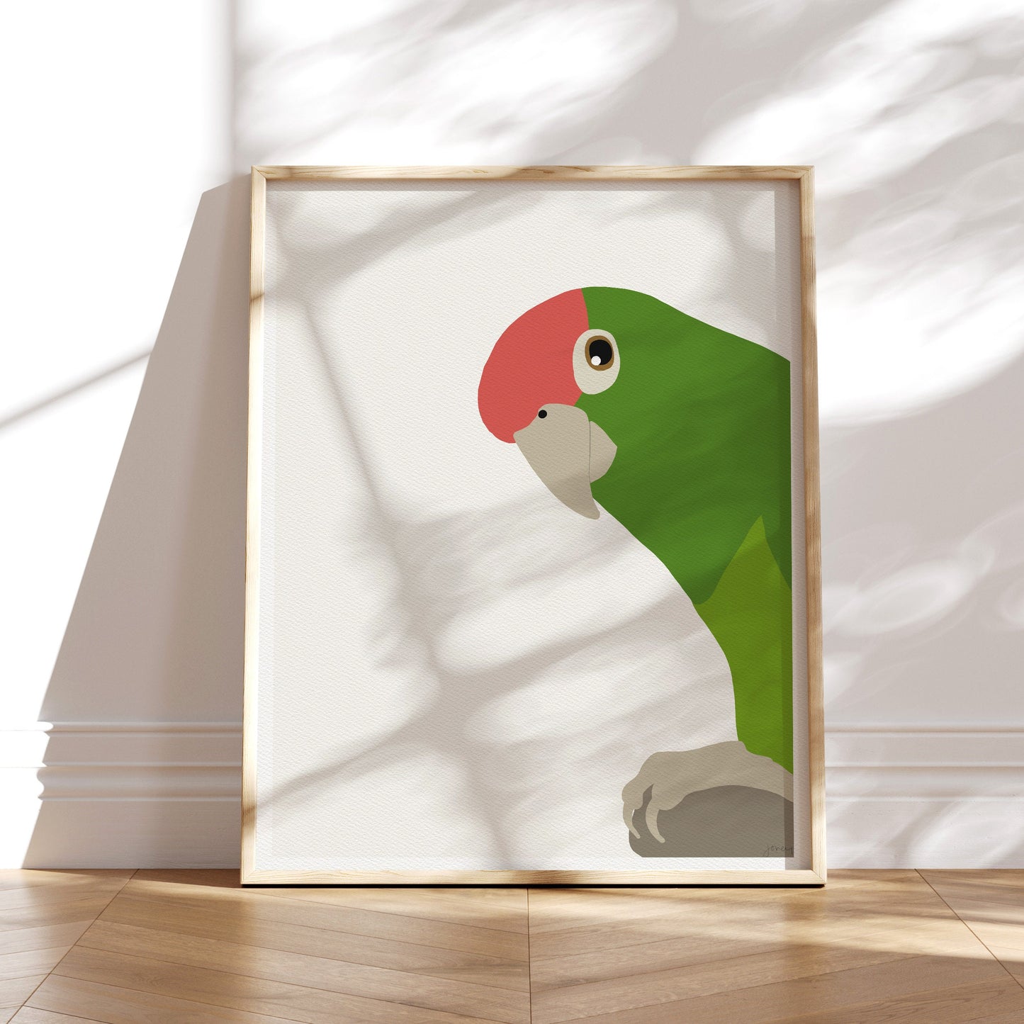 Red-headed Parrot Art Print - Unframed or Framed - 140903