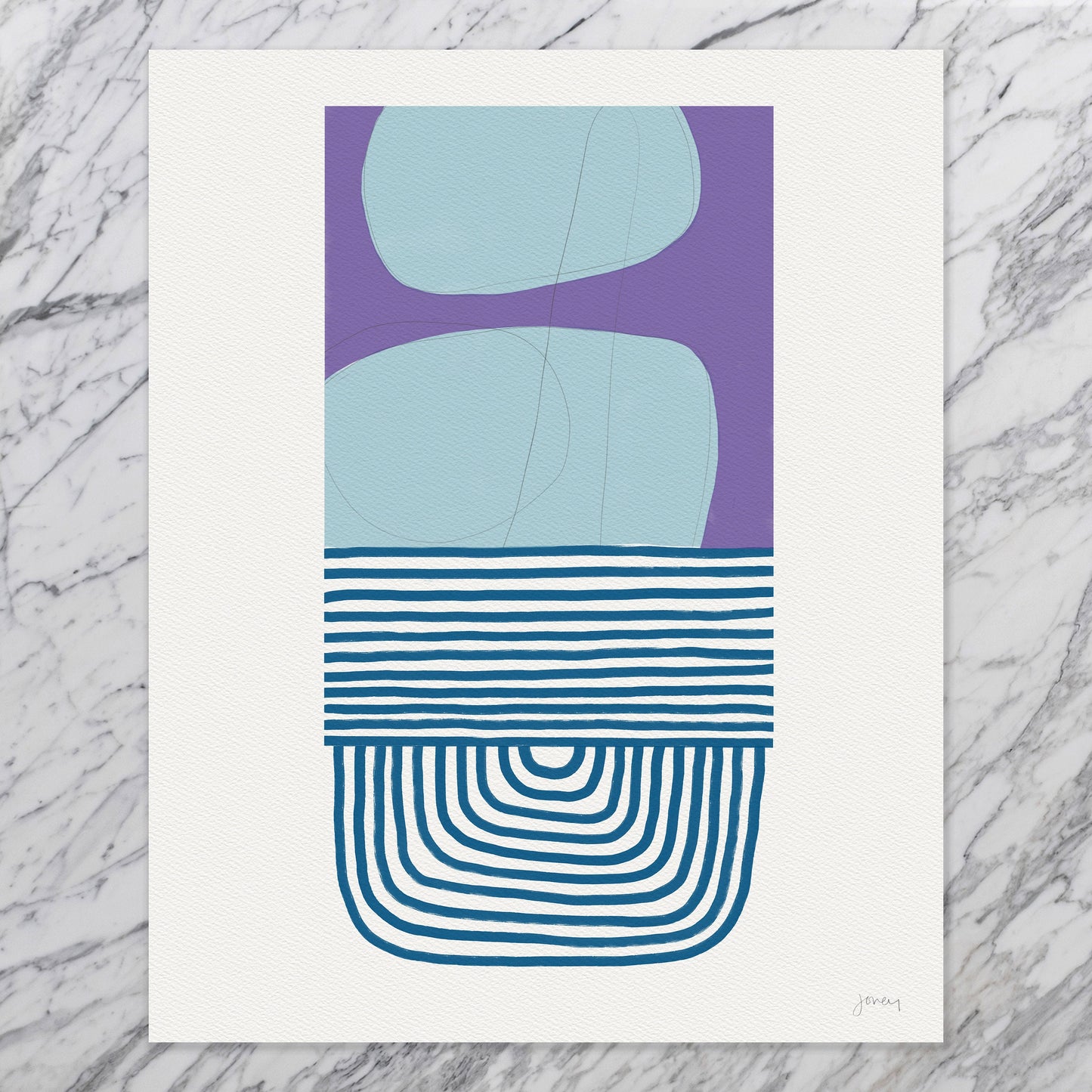 Purple and Blue Abstract Art Print - Unframed or Framed - 180307