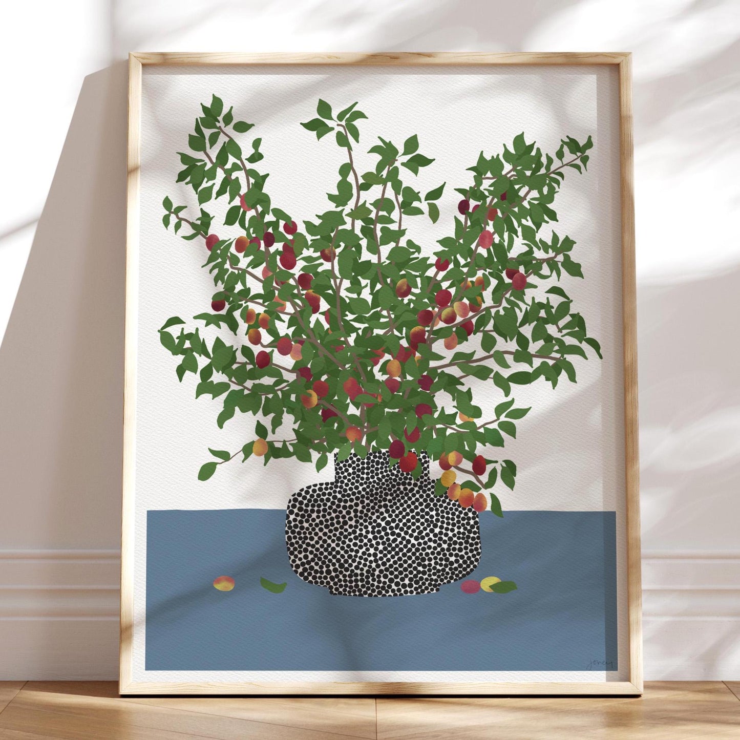 Plum Branches Abstract Still Life Art Print - Unframed or Framed - 200419