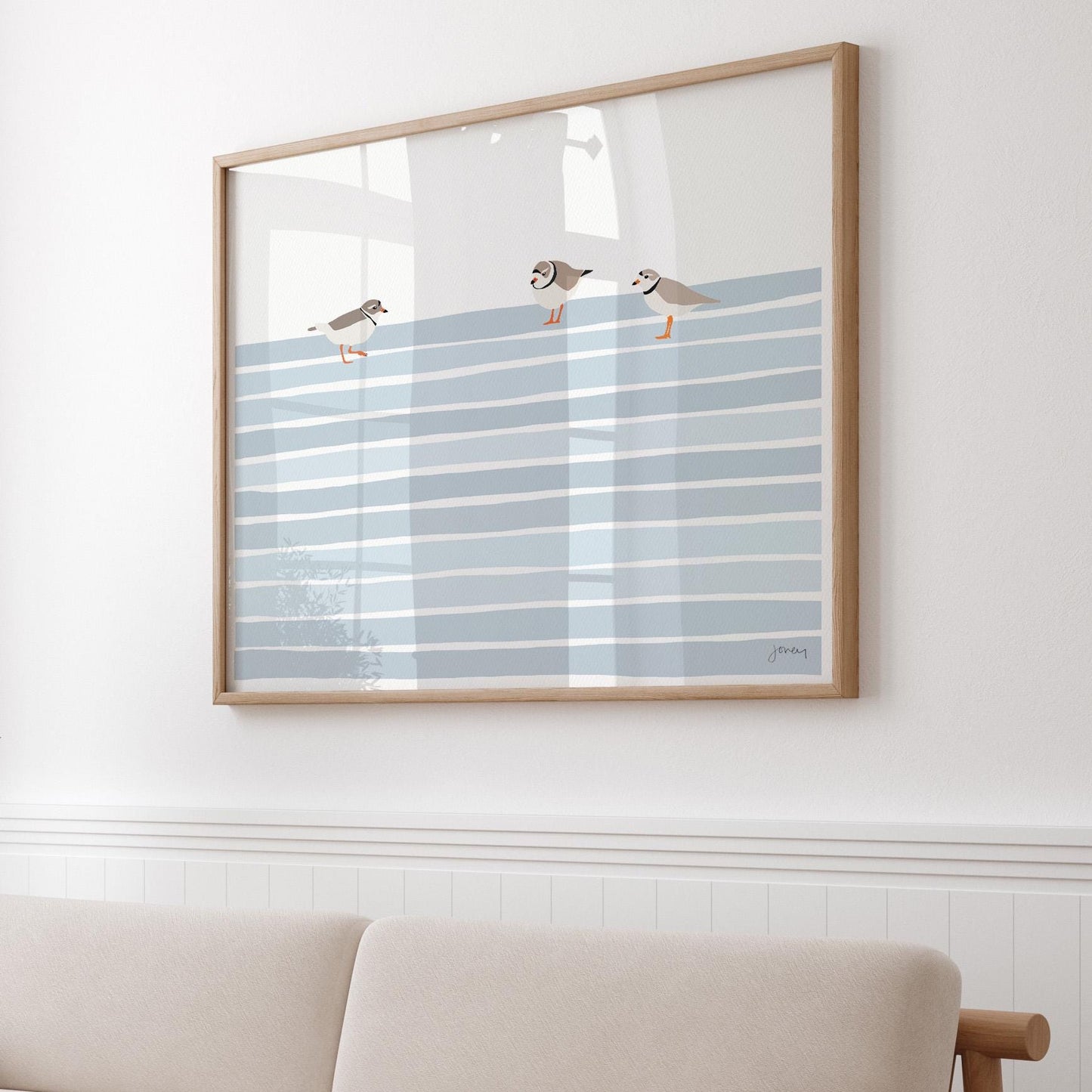 Piping Plovers Art Print - Unframed or Framed - 250608