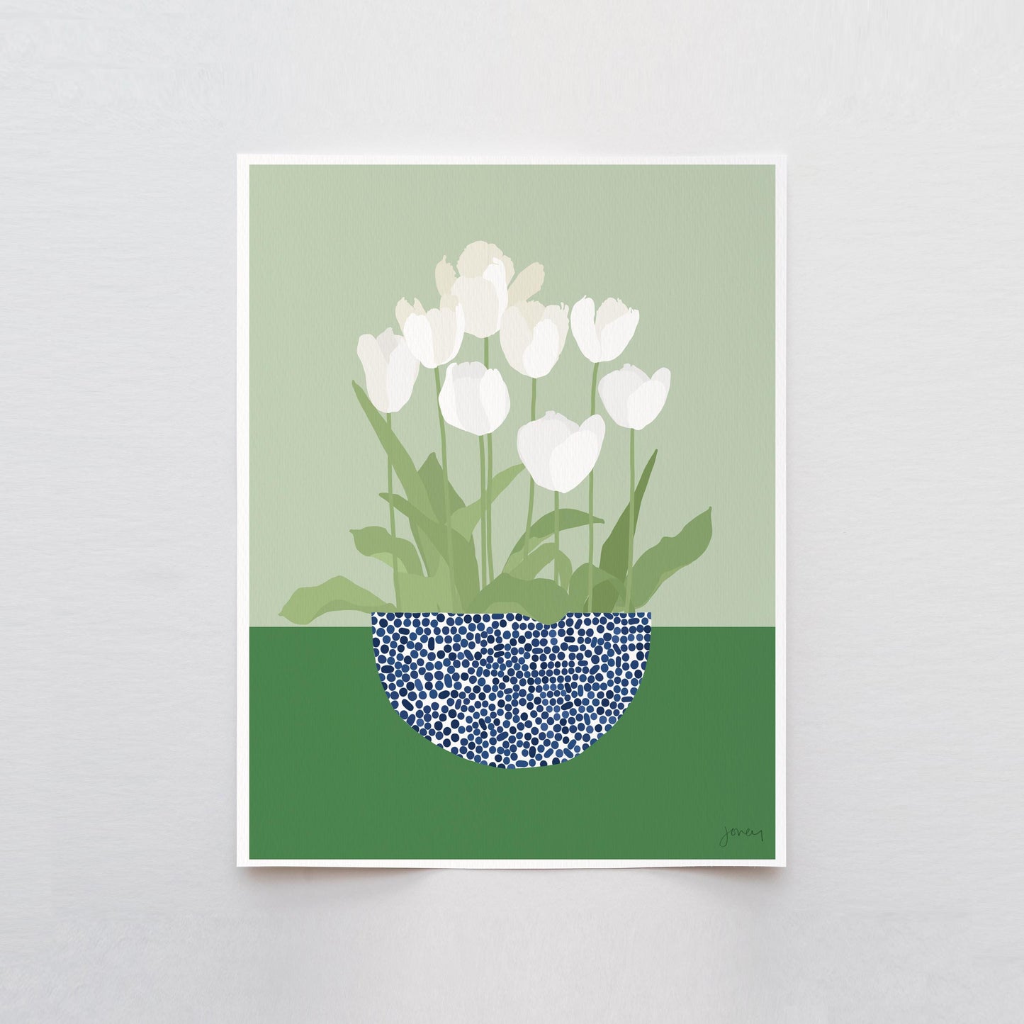 White Tulips Art Print - Unframed or Framed - 240512