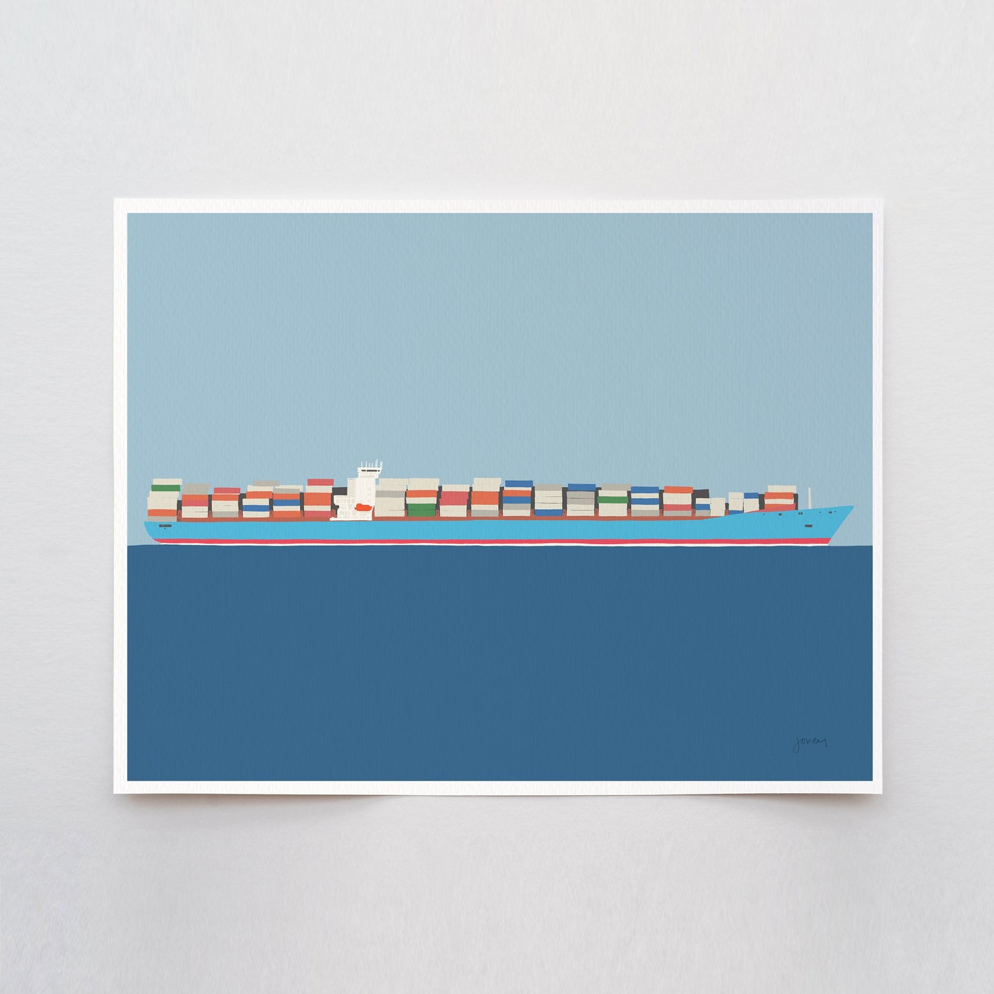 Triple-E Container Ship Art Print - Unframed or Framed - 160111