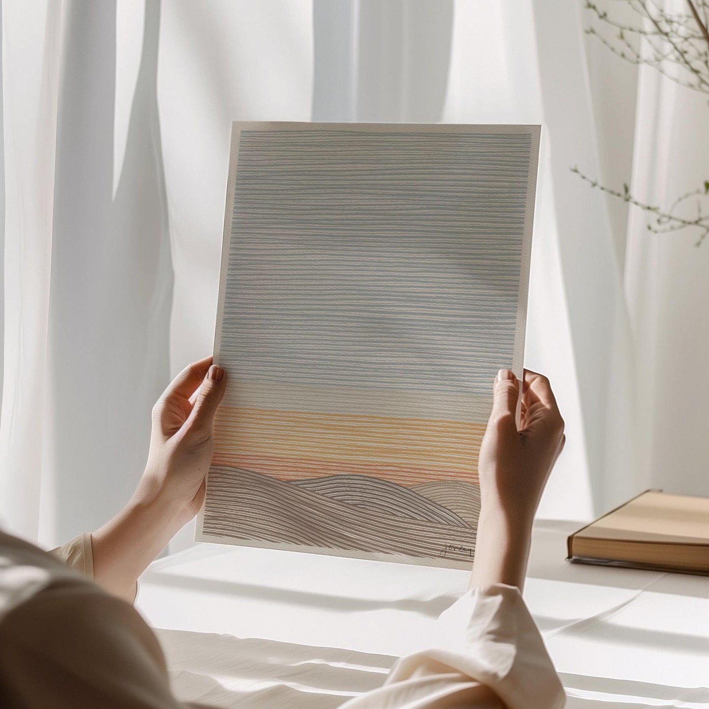 Desert Sunset Abstract Art Print - Unframed or Framed - 240207