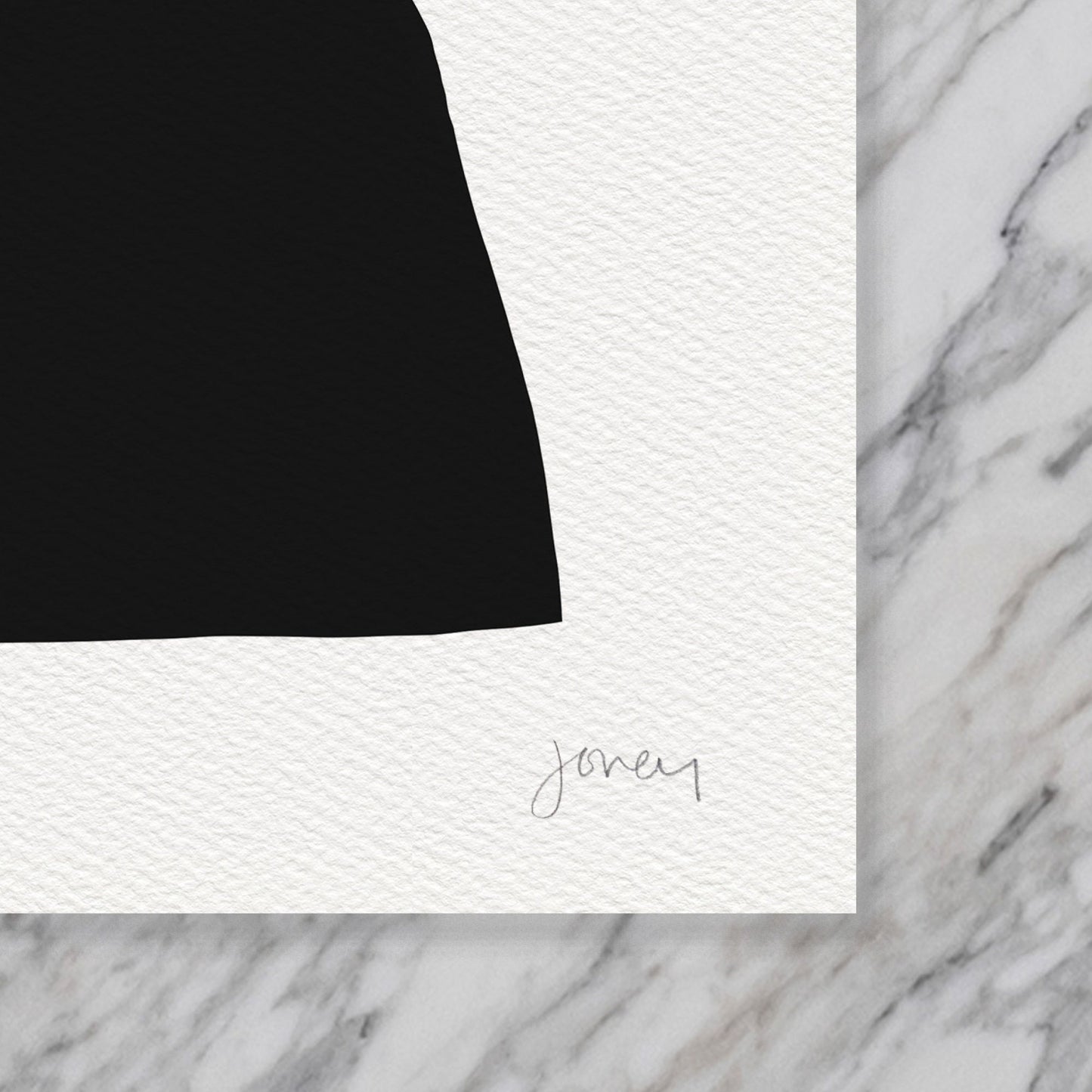 Black Shapes Abstract Art Print - Unframed or Framed - 200730