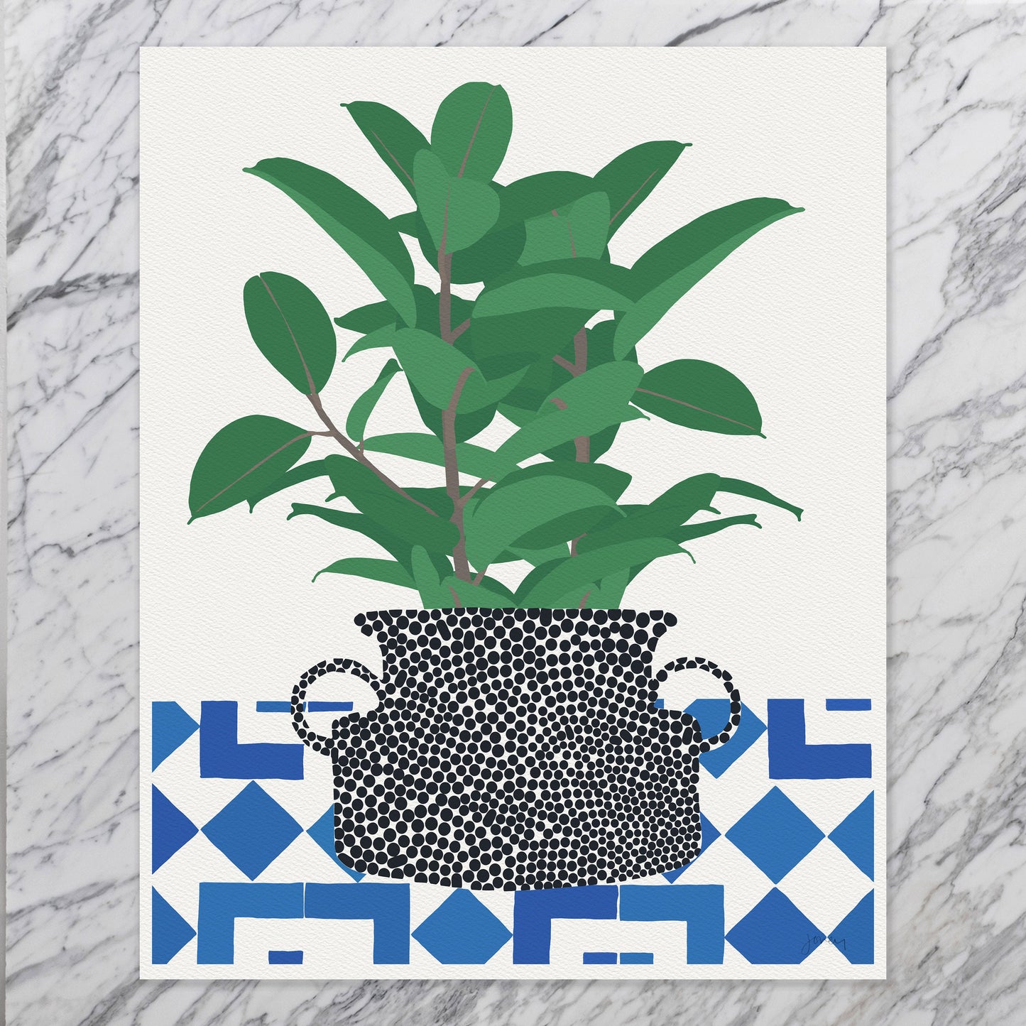 Tropical Leaves Still Life Art Print- Unframed or Framed - 200606