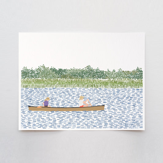 Canoeing Couple Art Print - Signed - 260615