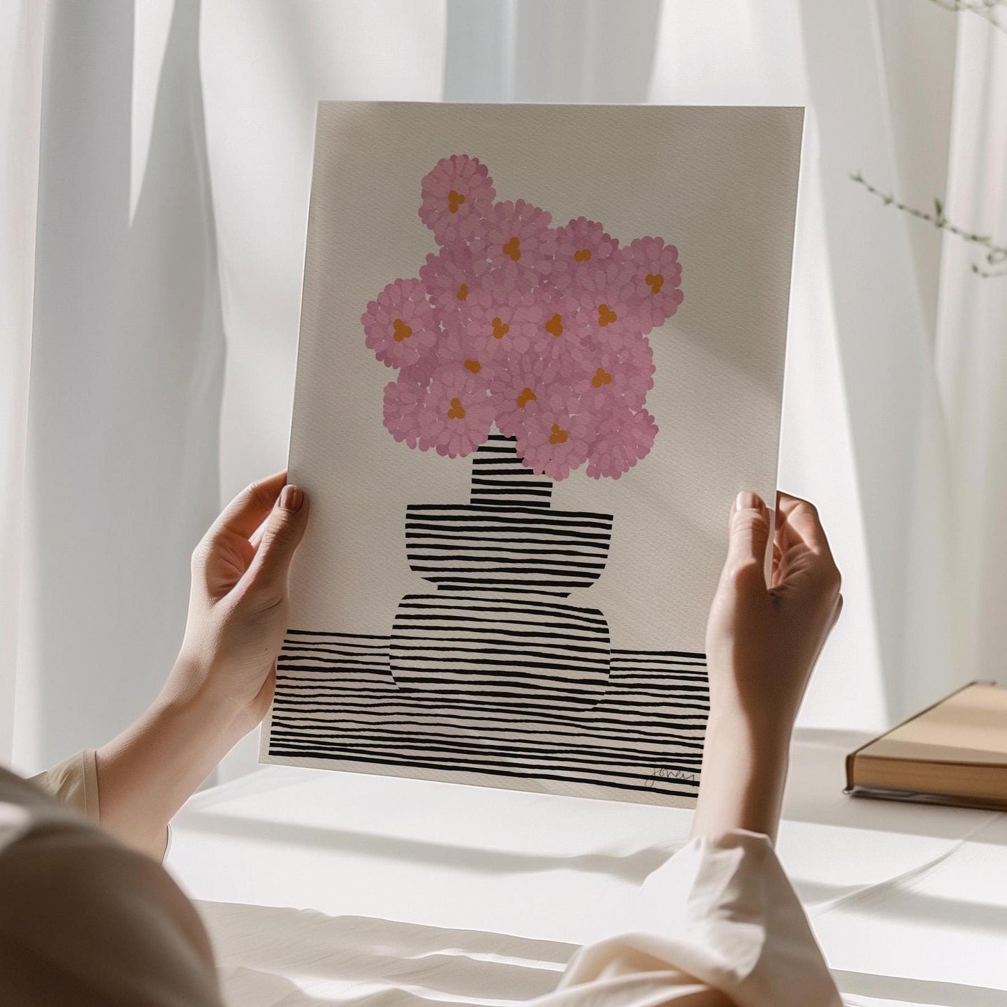 Dahlias Abstract Art Print - Unframed or Framed - 211017