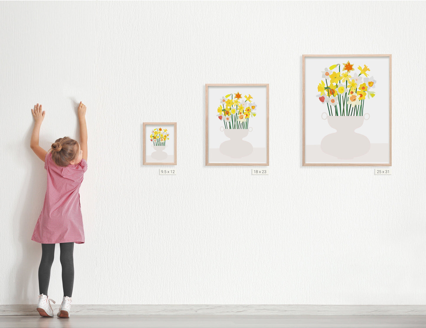 Abstract Vase of Daffodils Art Print - Unframed or Framed - 200816