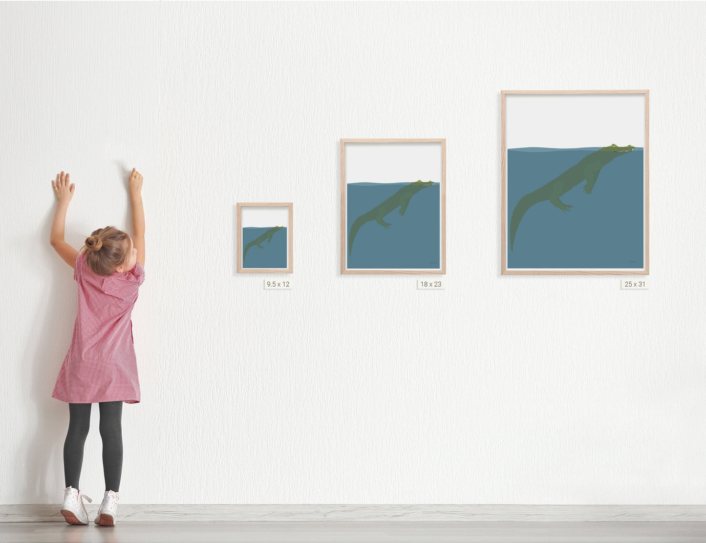 Floating Baby Alligator Art Print - Unframed or Framed - 161226