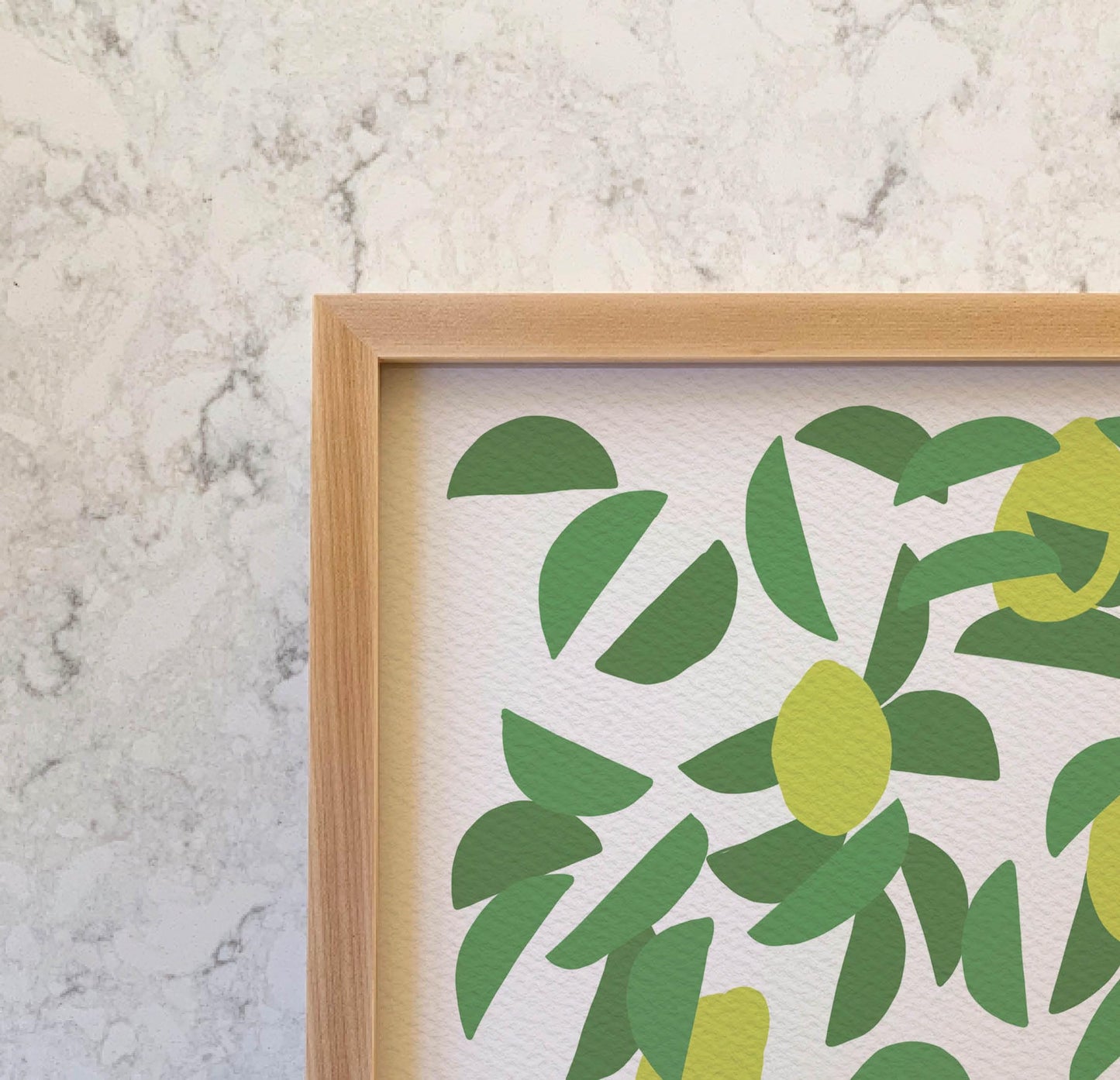 Lemon Tree with Mourning Doves Art Print - Unframed or Framed - 250203