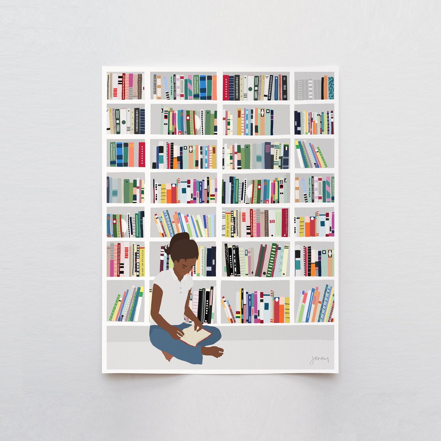 Young Bookworm Art Print - Unframed or Framed - 200721