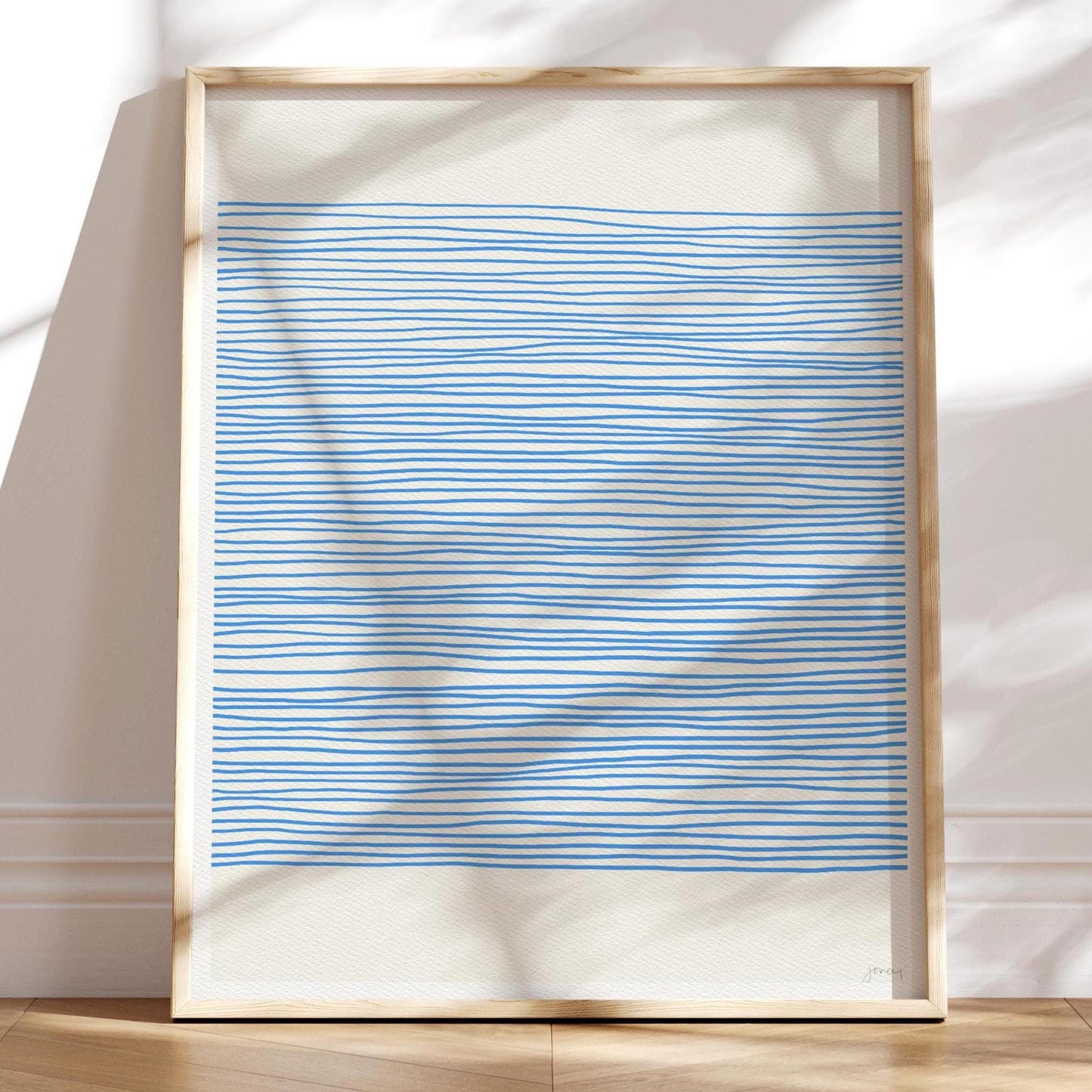 Blue Stripe Abstract Art Print - Unframed or Framed - 120425