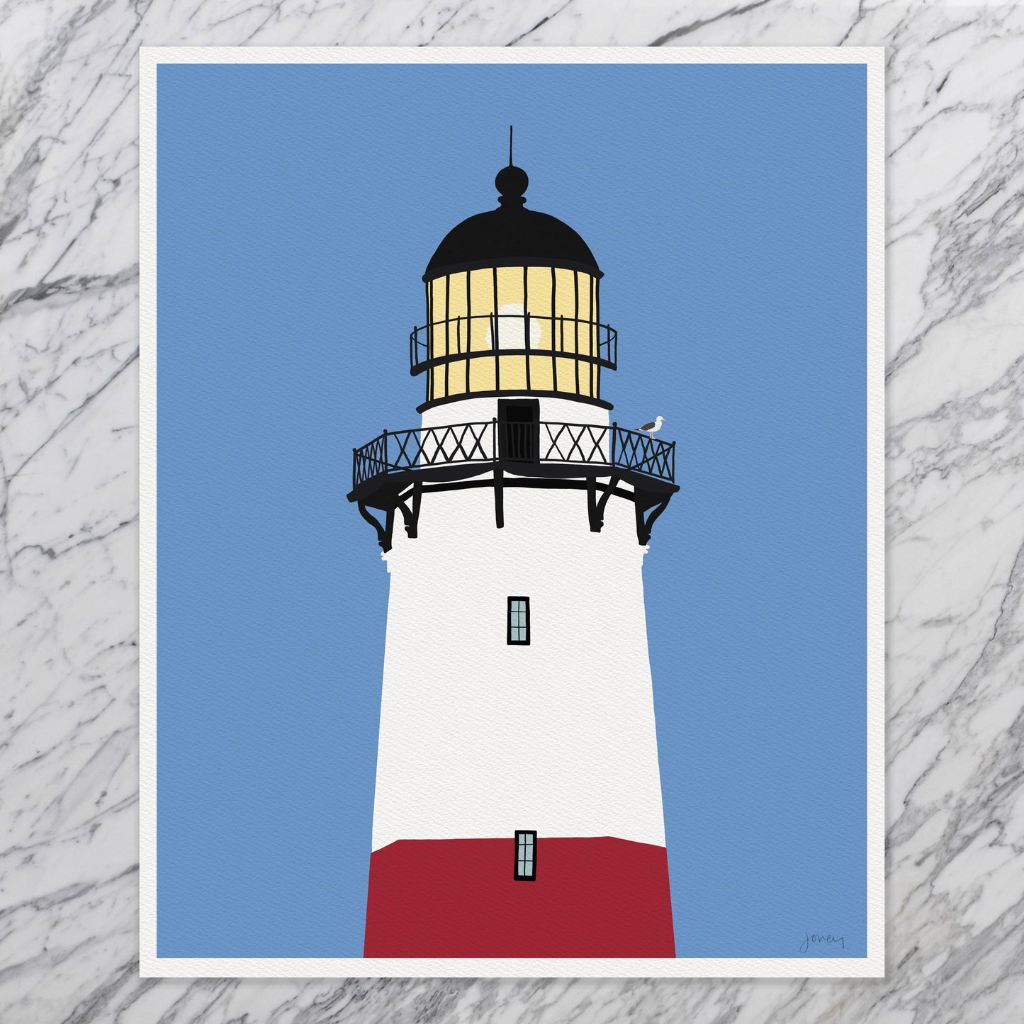 Montauk Point Lighthouse Art Print - Unframed or Framed - 250824