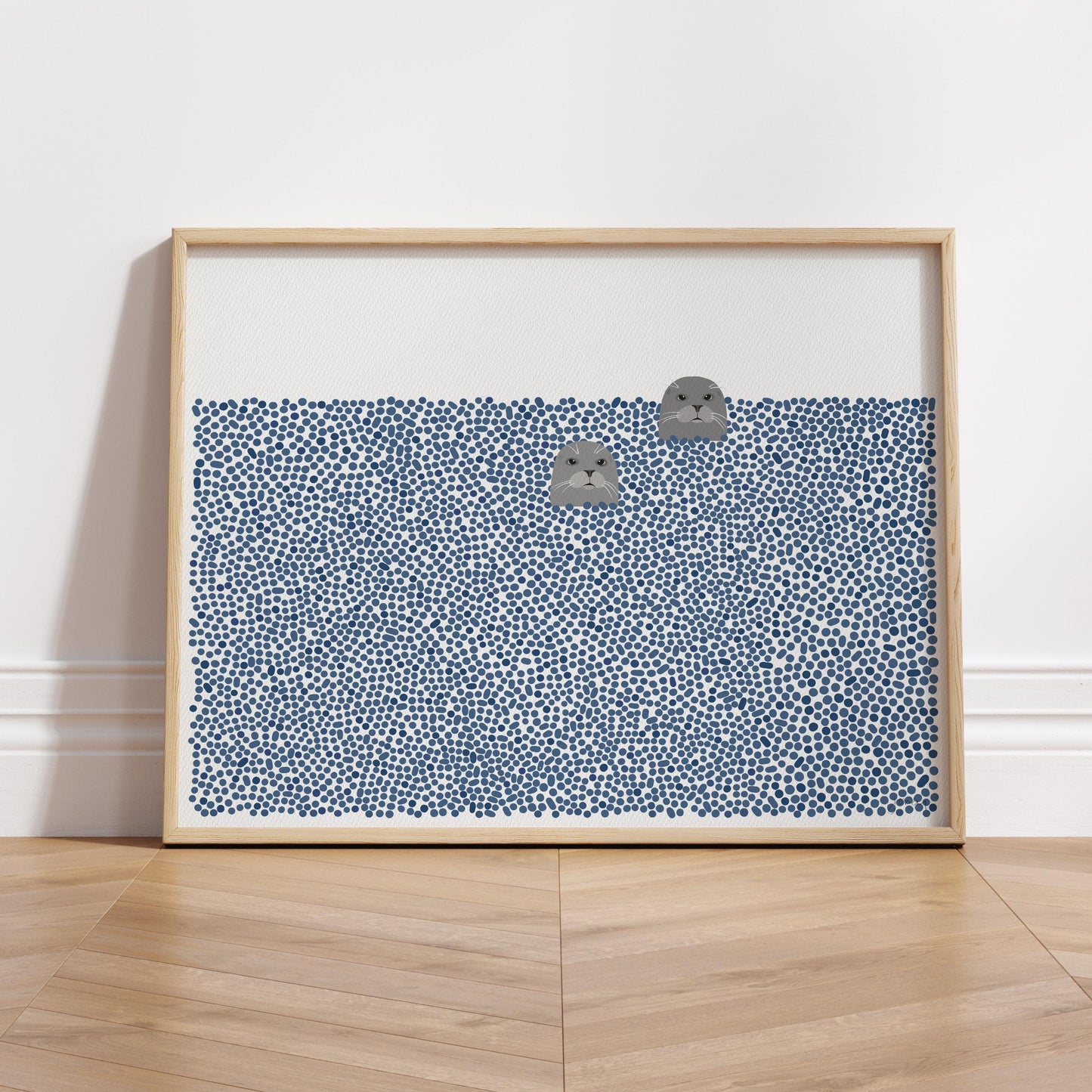 Pair of Harbor Seals Landscape Art Print - Unframed or Framed - 250213