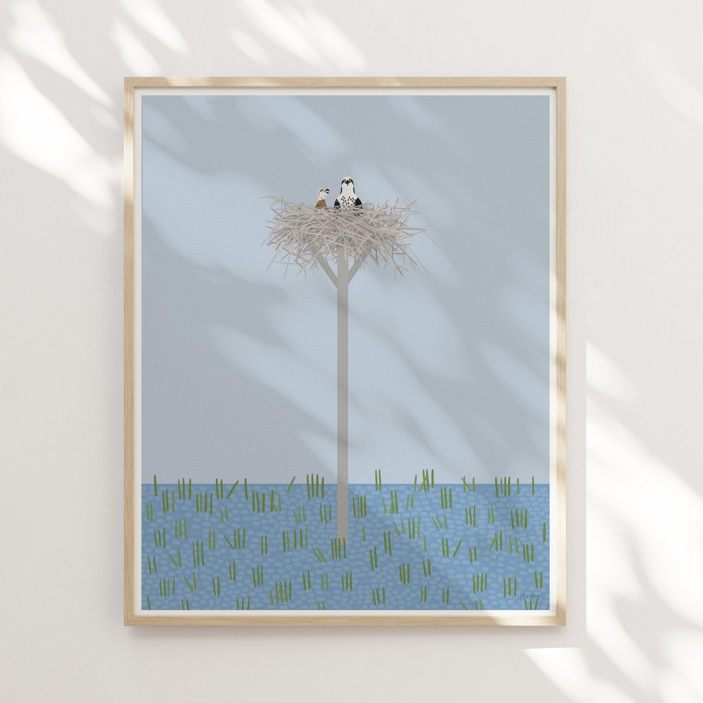 Osprey and Chick in Nest Art Print - Signed - 260621