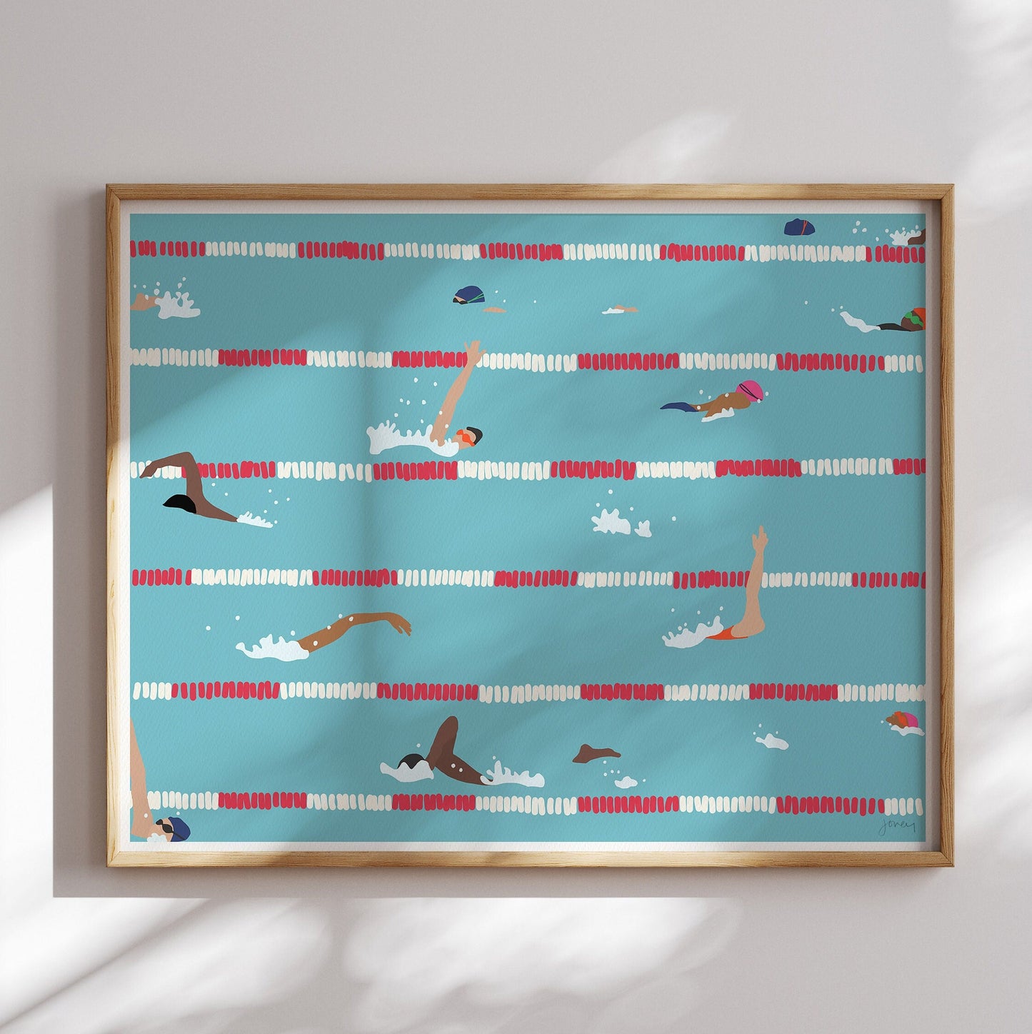 Swim Practice Art Print - Unframed or Framed - 160505
