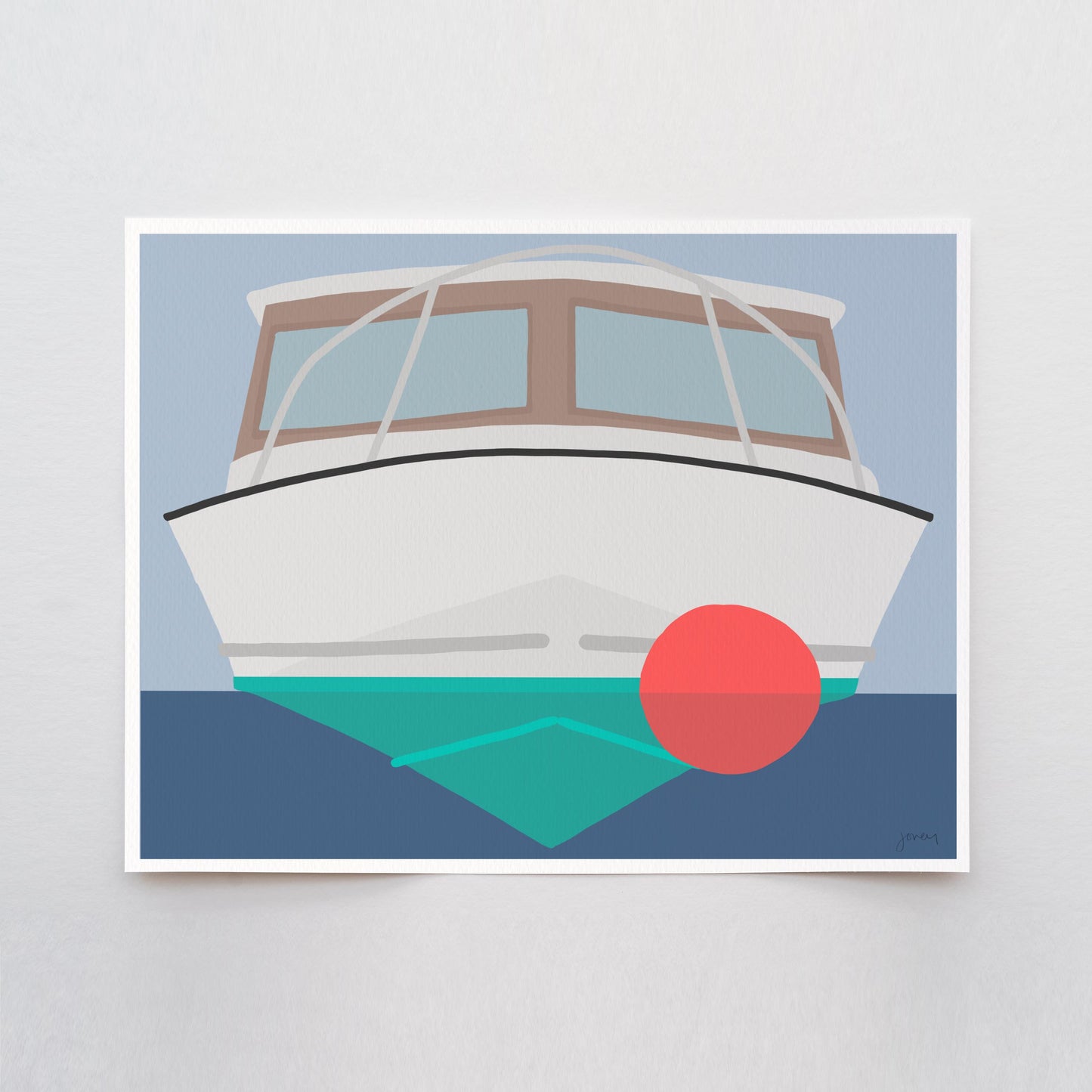 Cabin Cruiser Boat Art Print - Signed - 260524