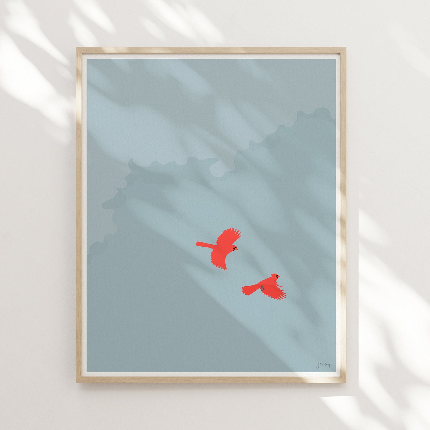 Flying Cardinals Art Print - Unframed or Framed - 231202