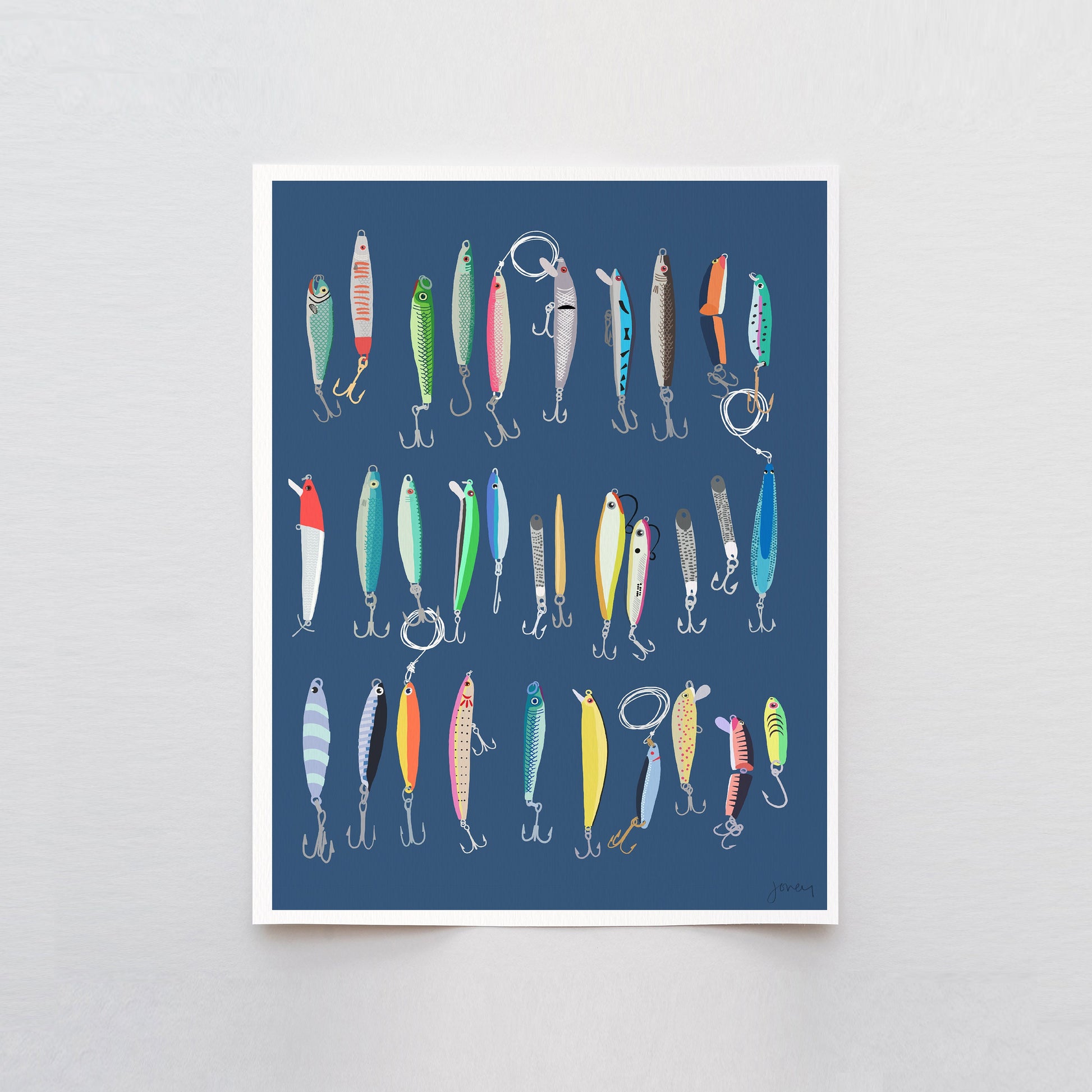 Saltwater Fishing Lures Signed Art Print
