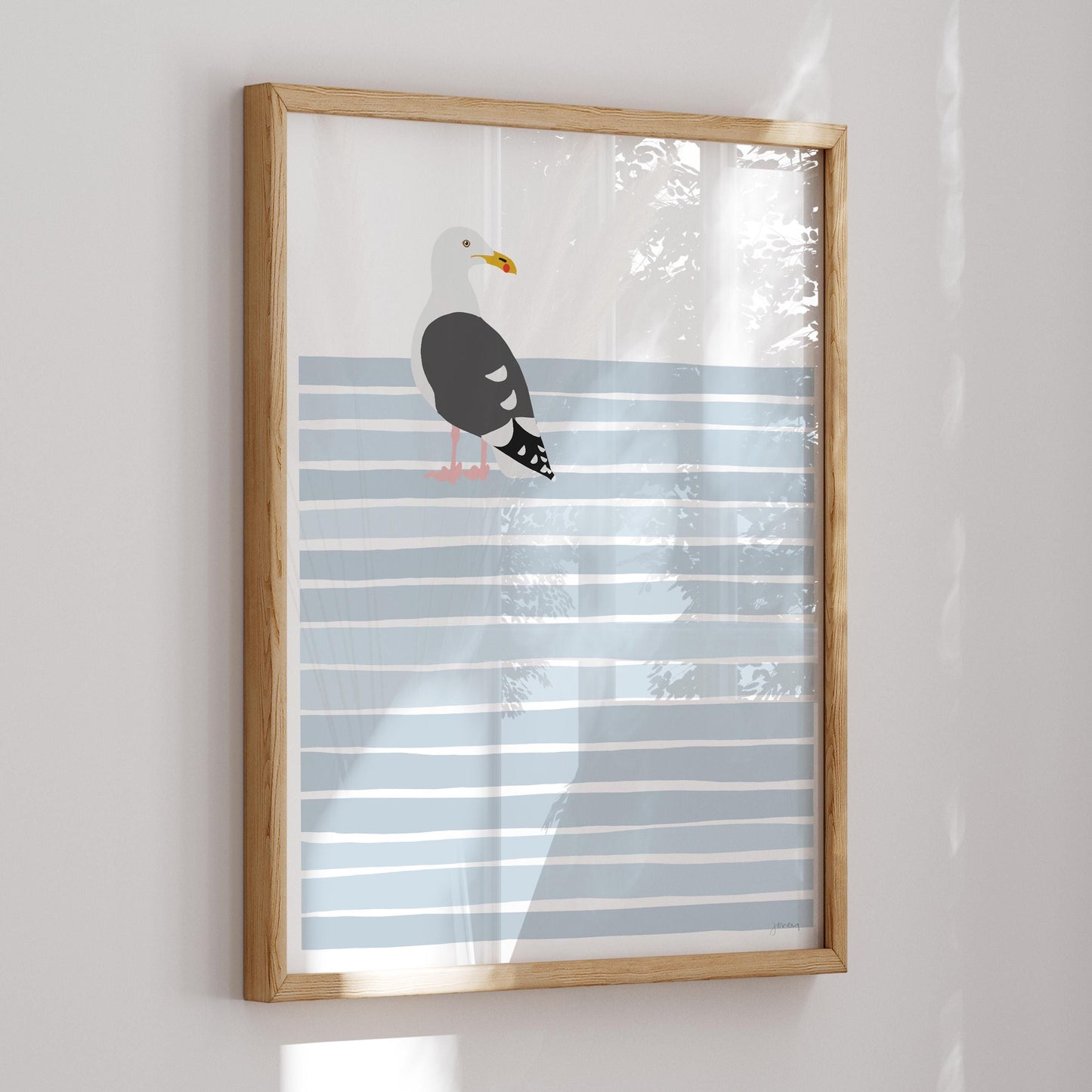 Wading Seagull Art Print - Unframed or Framed - 250907