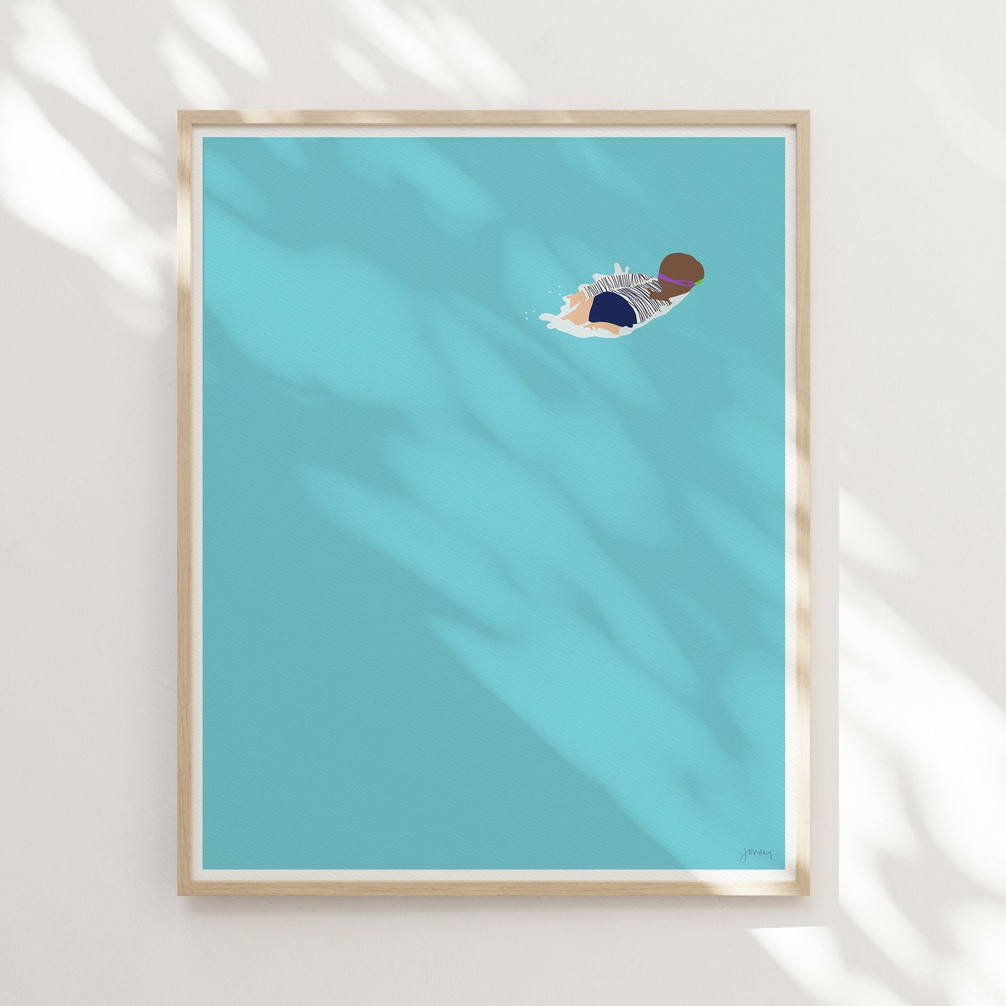 Face Down Swimming Art Print - Unframed or Framed - 150622