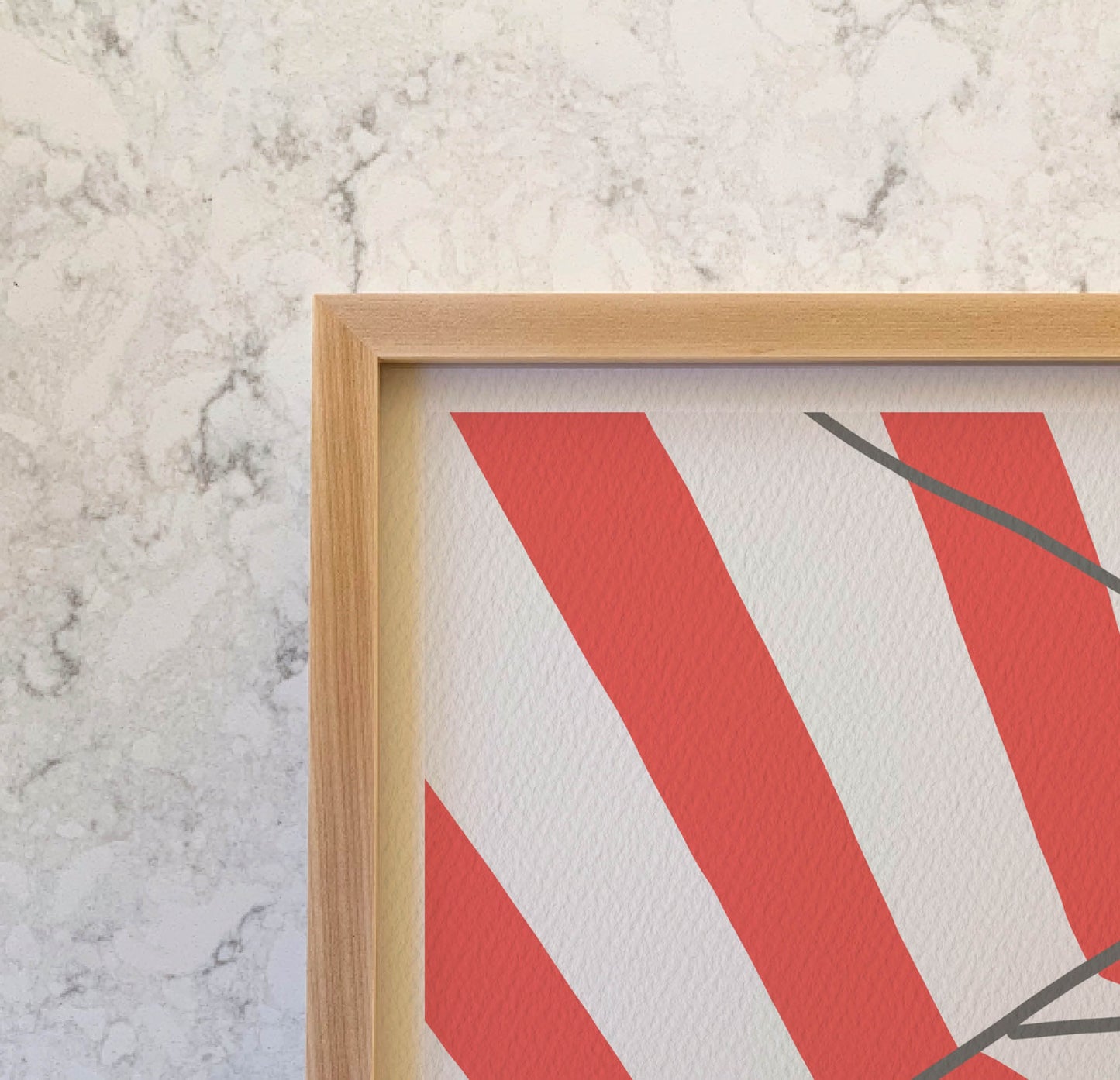 Coral Umbrella Art Print - Unframed or Framed - 240714