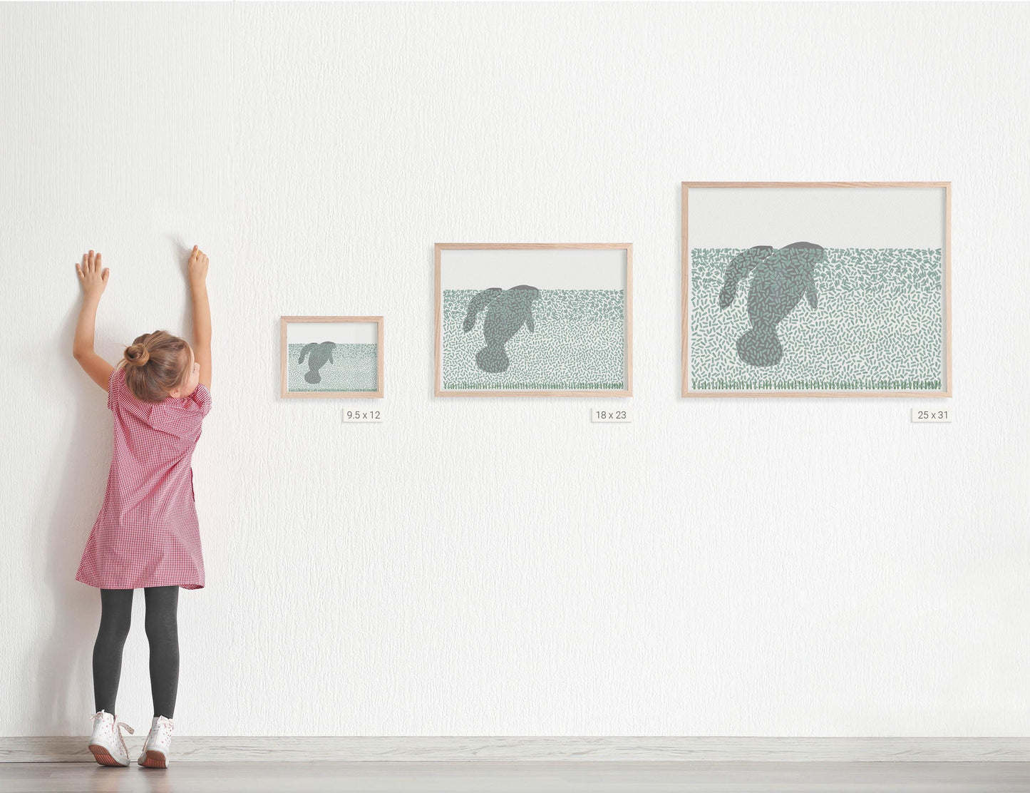 Mother and Calf Manatee Art Print - Unframed or Framed - 241222