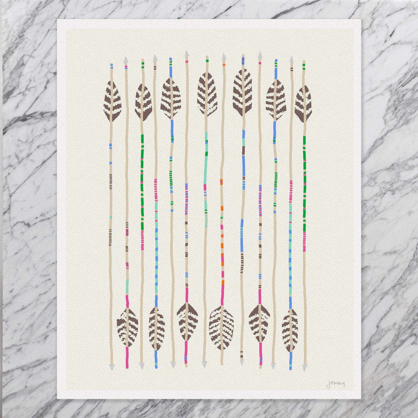 Arrows Feather Fletched Art Print - Unframed or Framed - 120328