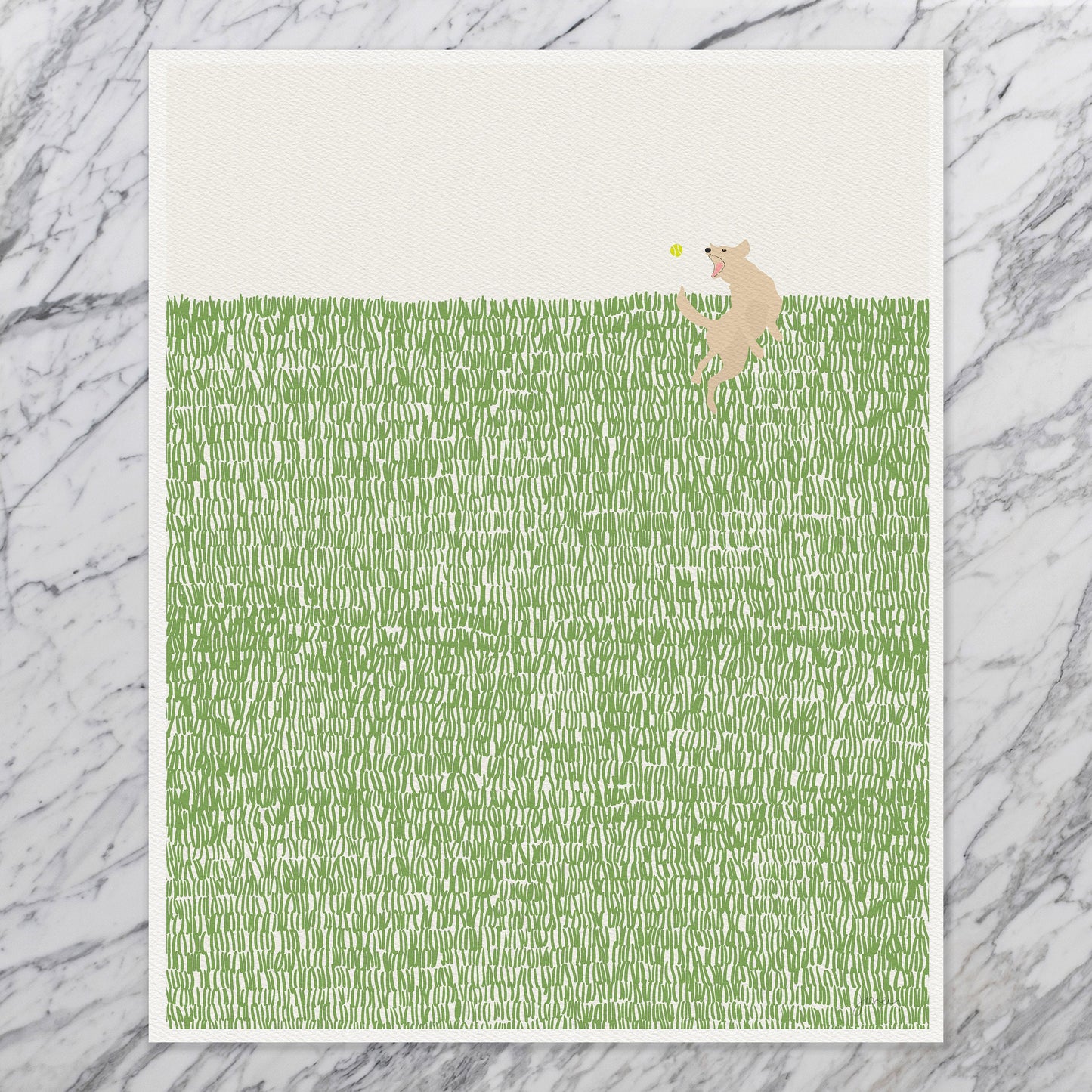 Golden Retriever in the Grass Art Print - Unframed or Framed - 140715