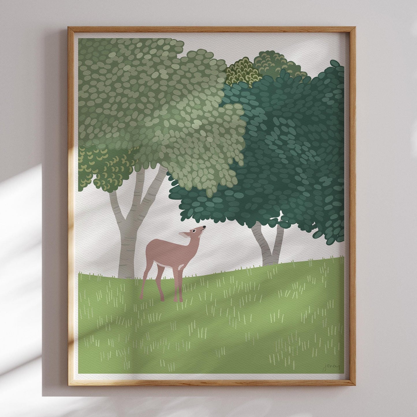 Deer in Forest Art Print - Unframed or Framed - 240225