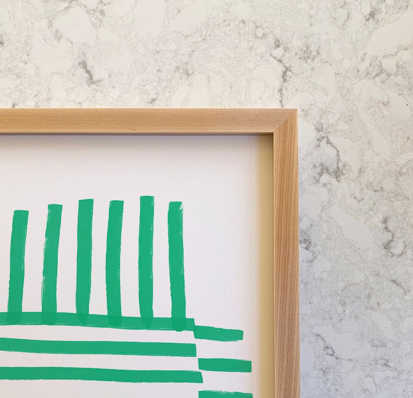 Green Striped Art Print - Unframed or Framed - Abstract Wall Art - 181113