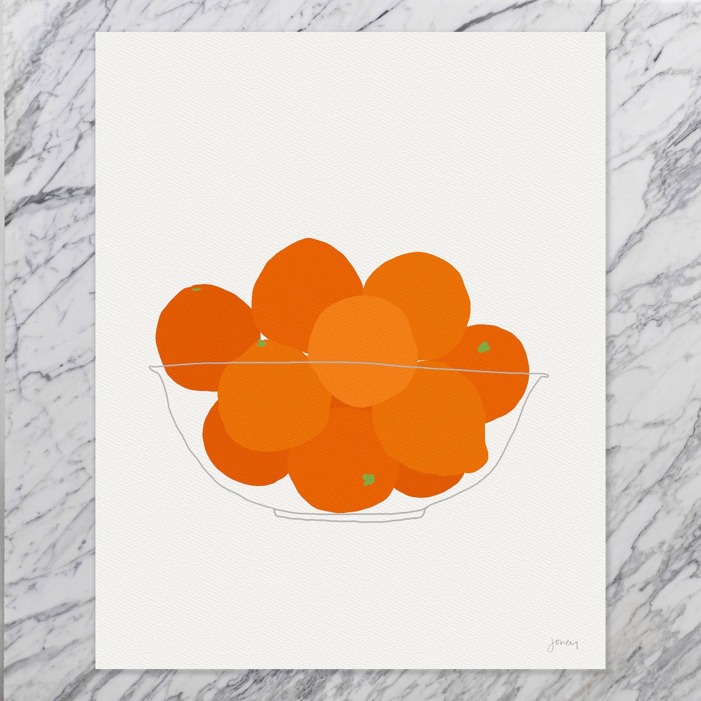 Glass Bowl with Oranges Art Print - Unframed or Framed - 120320