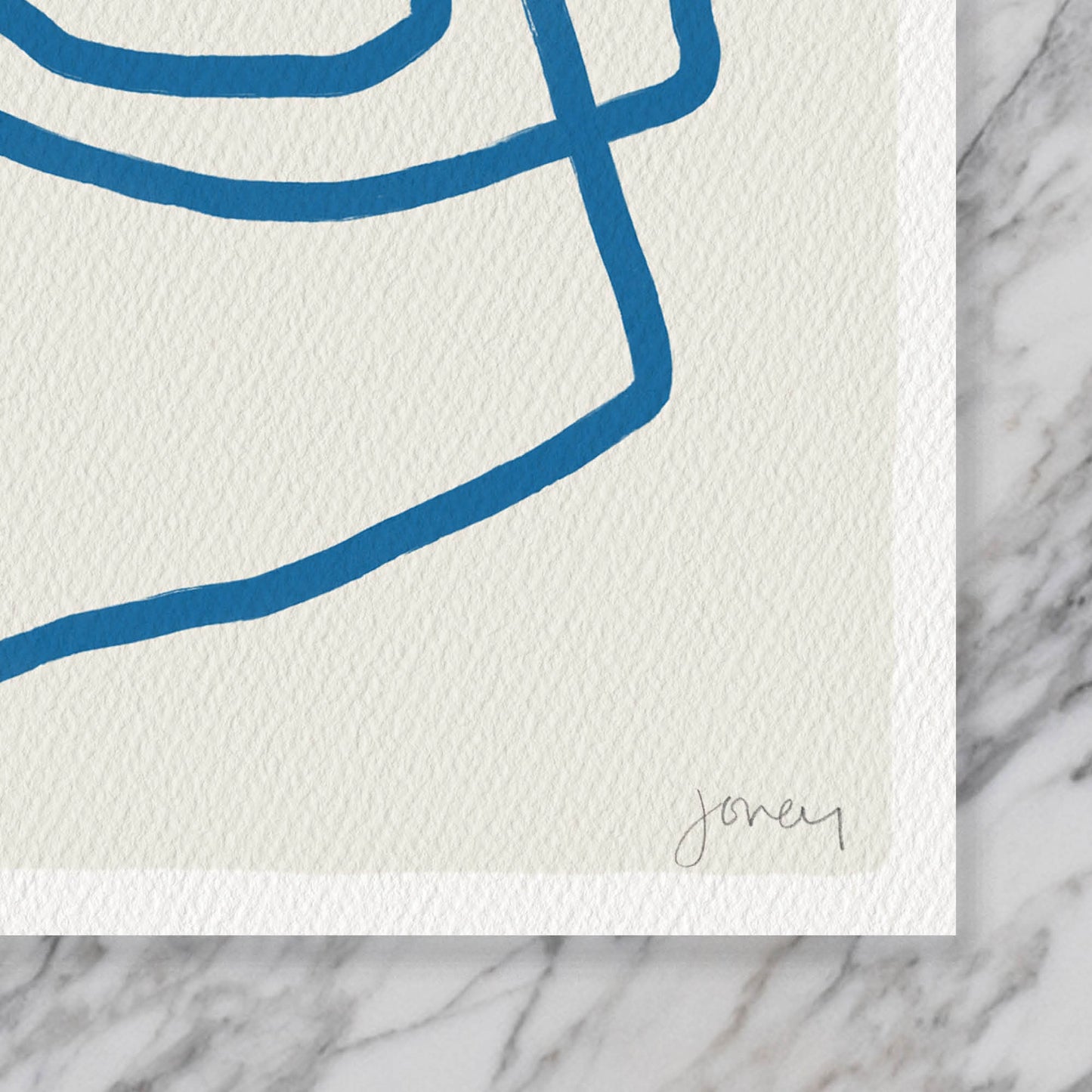 Abstract with Blue Lines Art Print - Unframed or Framed - 181002