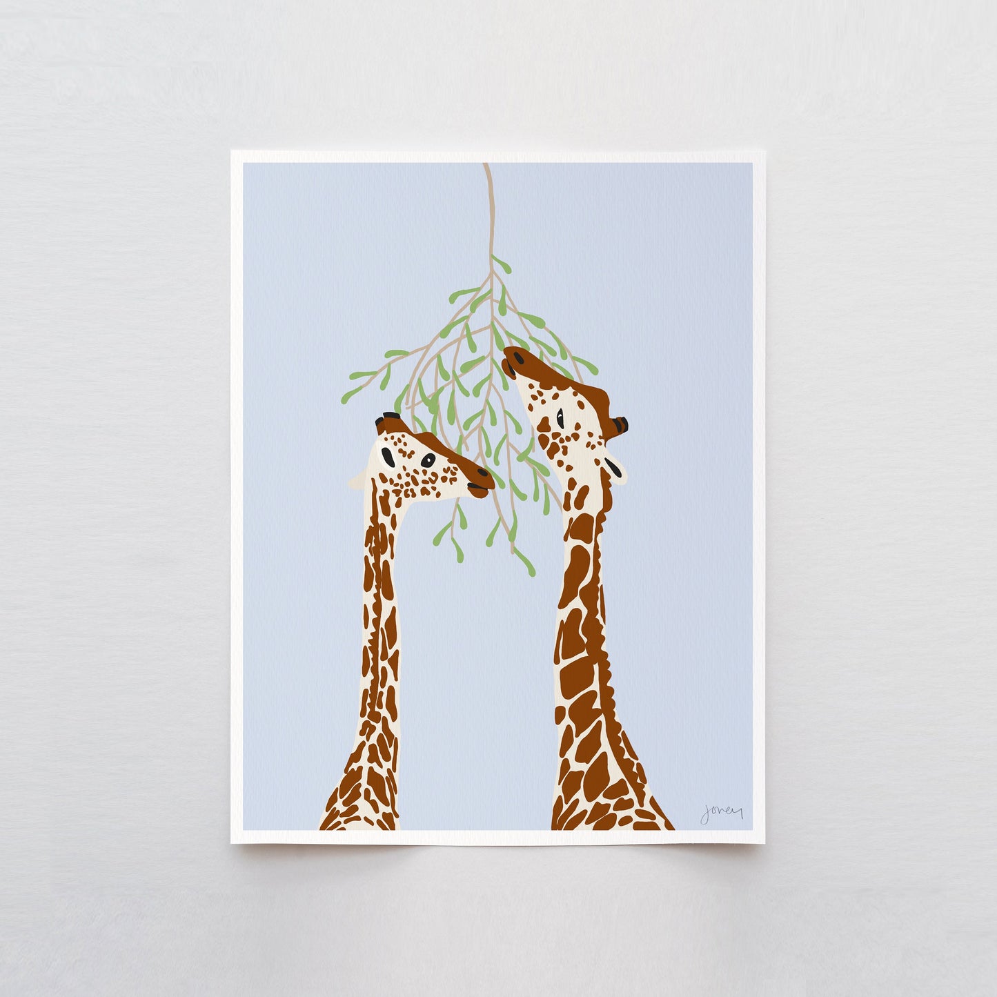 Giraffe Pair Art Print - Unframed or Framed - 130116