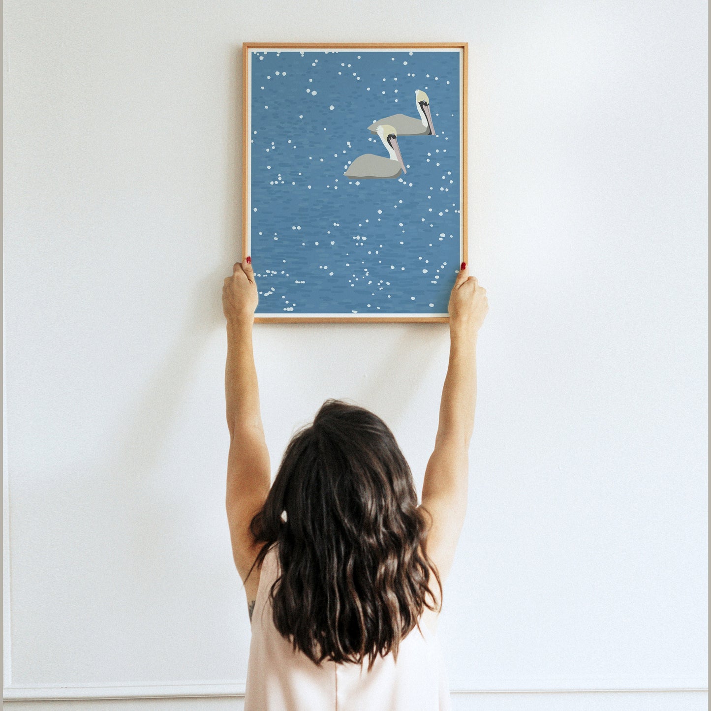 Two Pelicans Art Print - Unframed or Framed - 220105