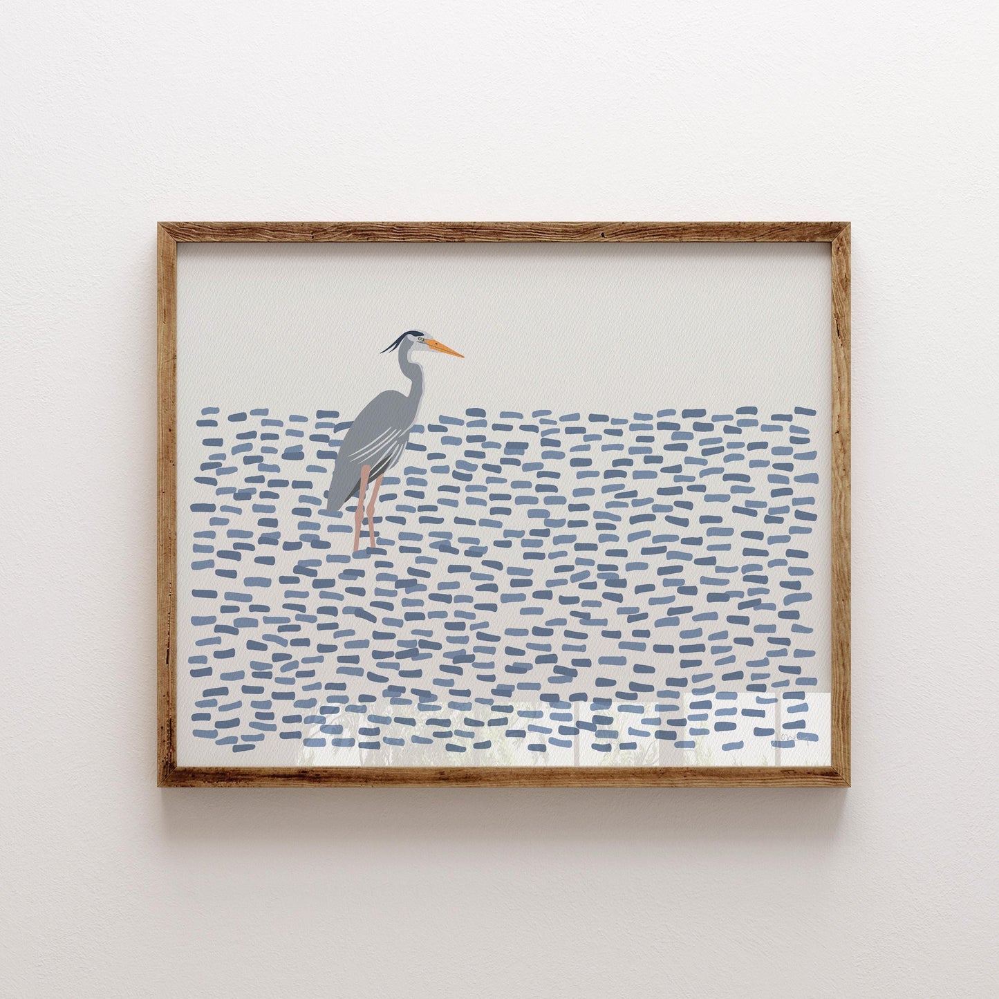 Standing Heron Art Print - Unframed or Framed - 250225