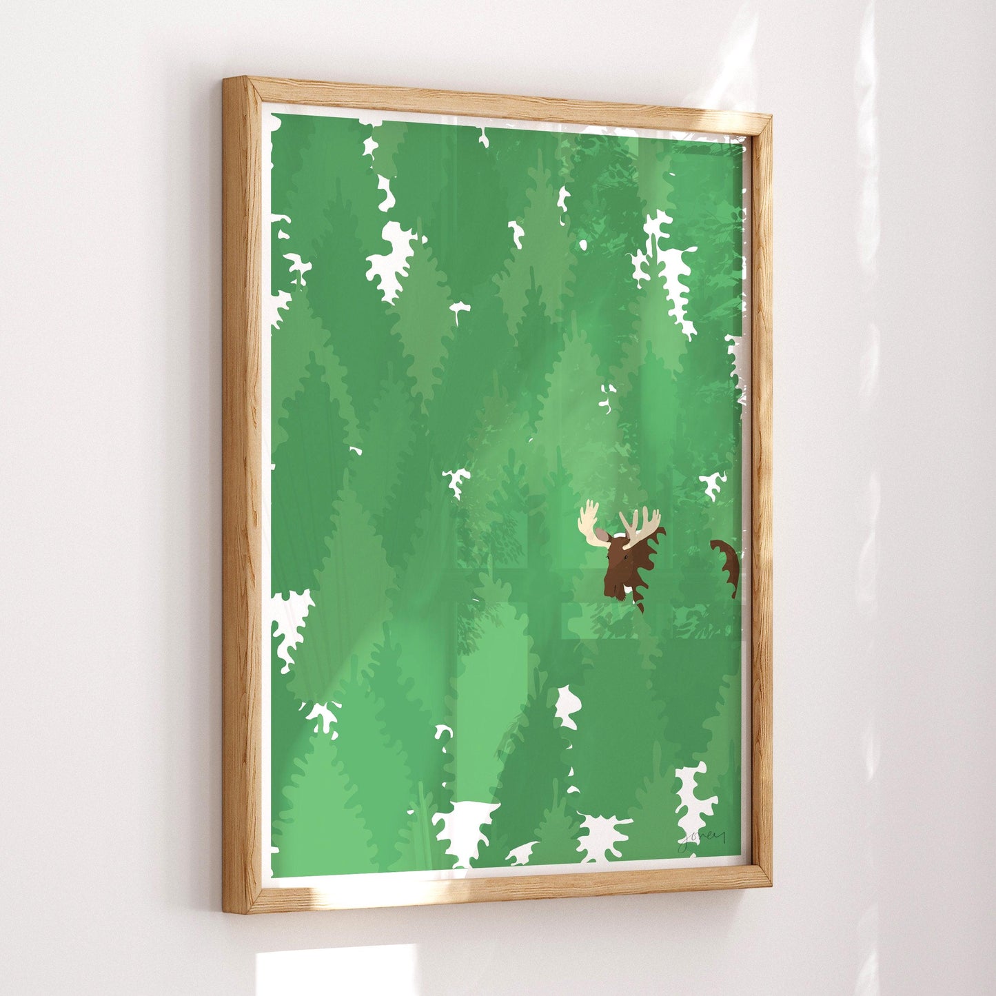 Moose in a Forest Art Print - Unframed or Framed - 221209