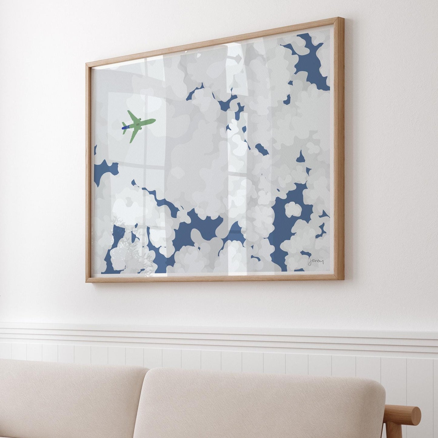 Airplane Overhead Art Print - Unframed or Framed - 250204