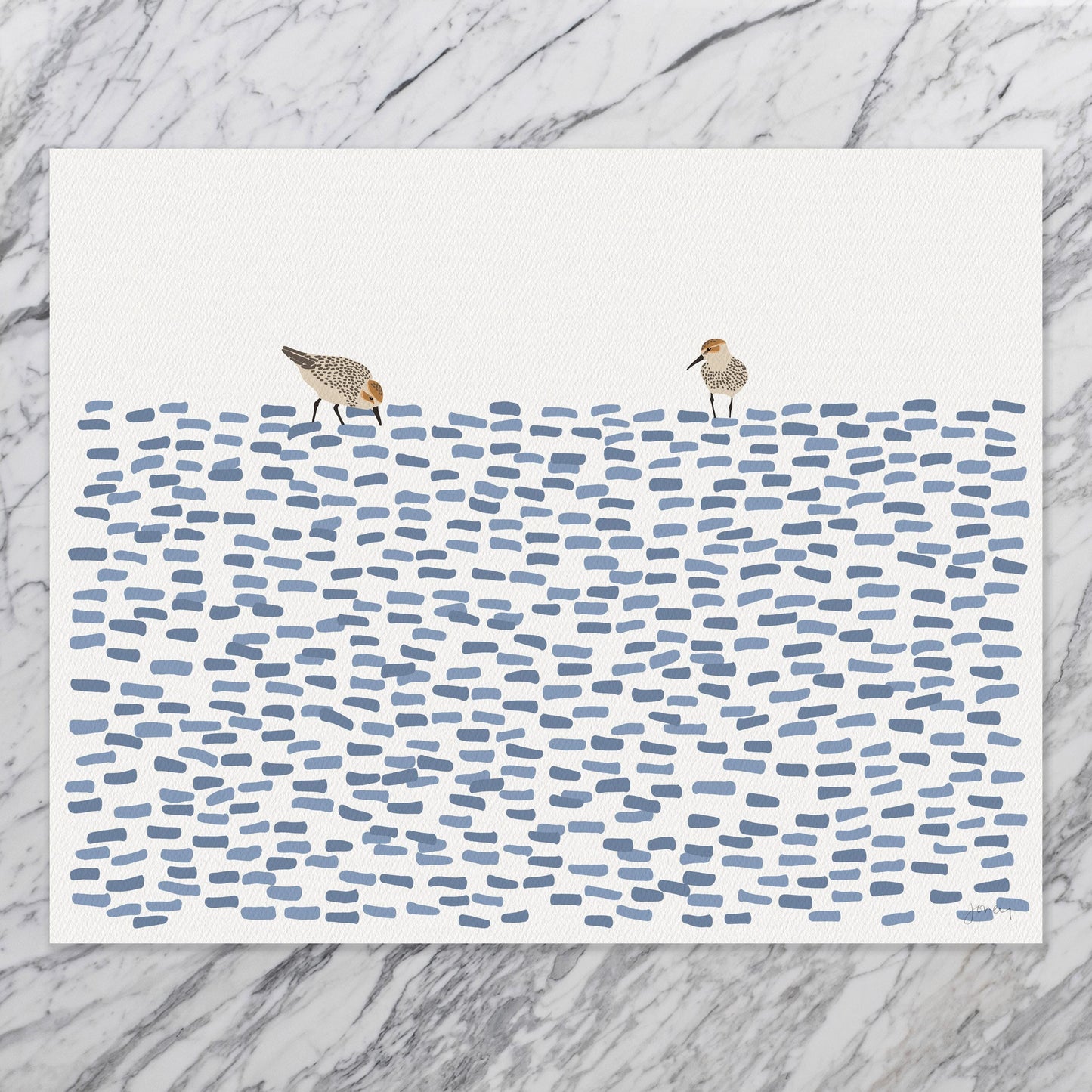 Sandpipers Abstract Art Print - Unframed or Framed - 250404